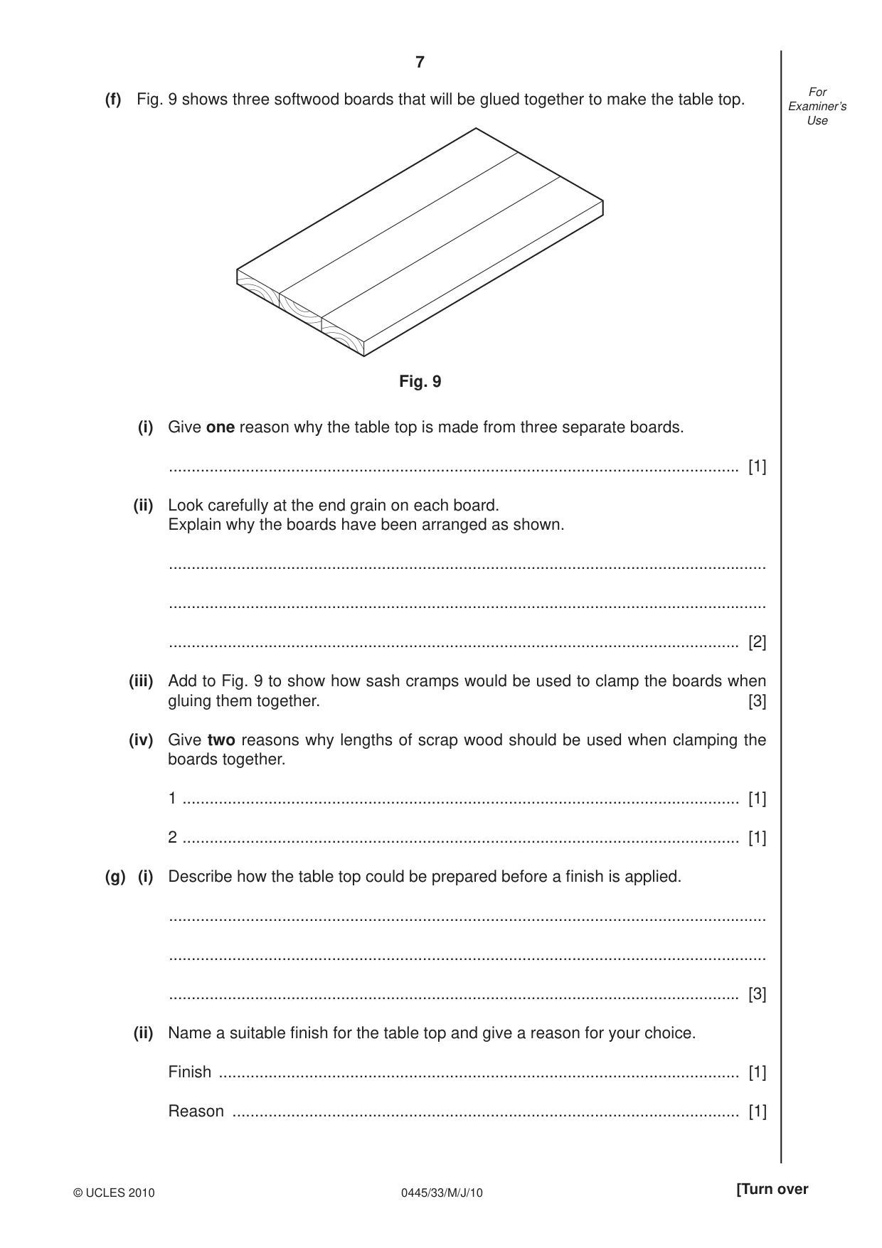 Cambridge IGCSE Design and Technology 0445 2010 May/June Paper 3 · Variant 3 question paper, page 7 of 16