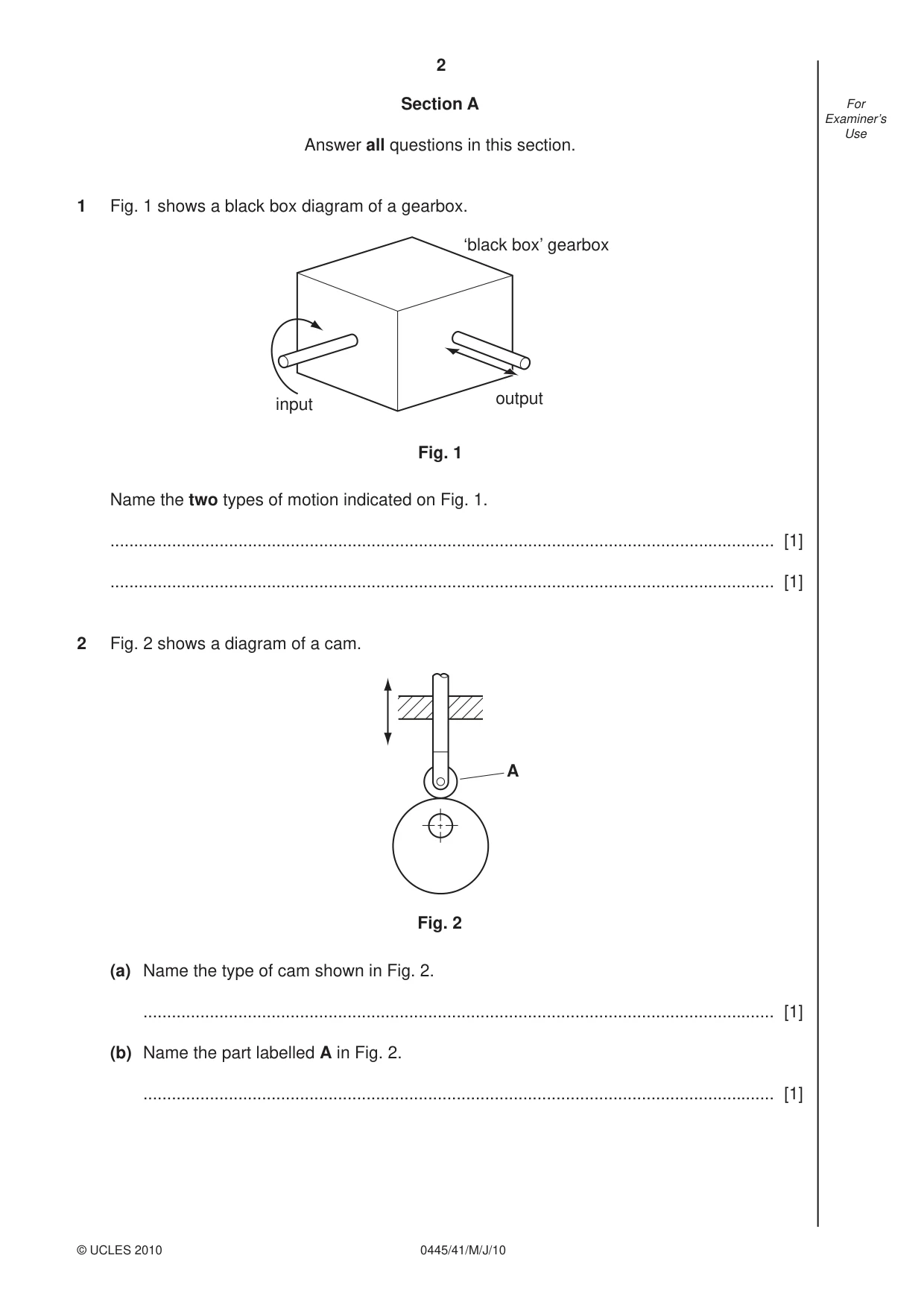 Cambridge IGCSE Design and Technology 0445 2010 May/June Paper 4 · Variant 1 question paper, page 2 of 16
