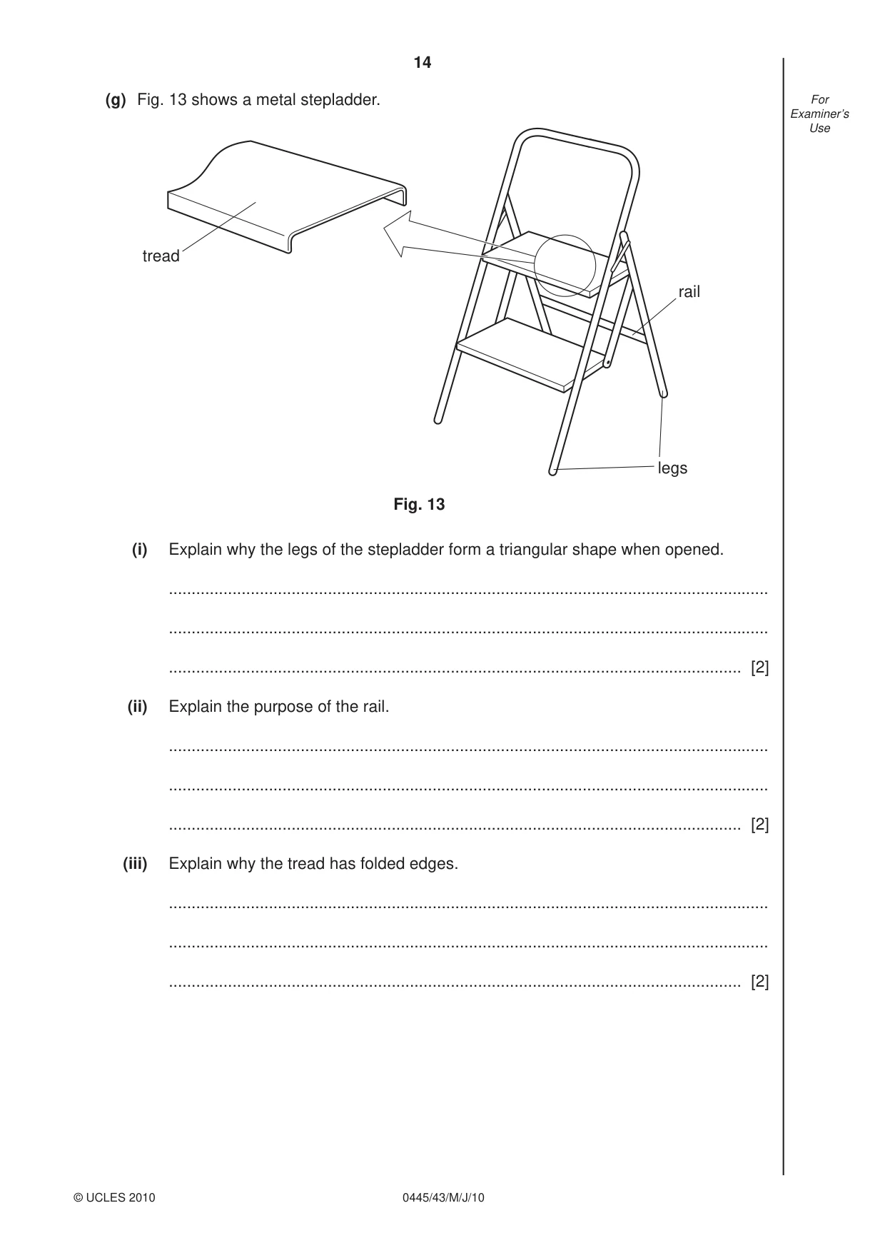 Cambridge IGCSE Design and Technology 0445 2010 May/June Paper 4 · Variant 3 question paper, page 14 of 16