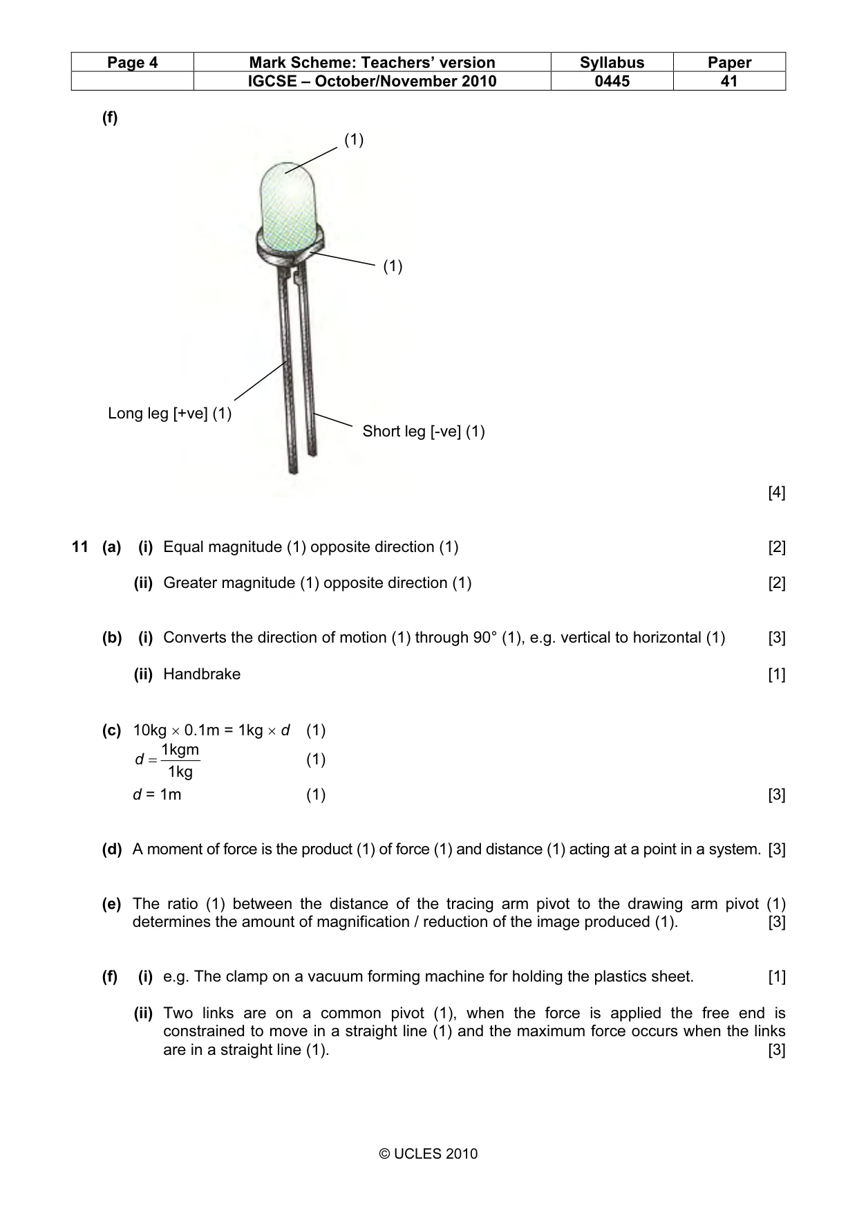 Mark scheme, page 4 of 6