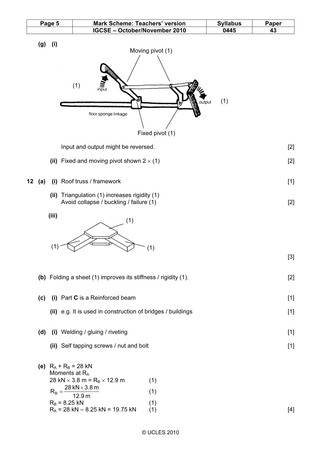 Mark scheme, page 5 of 6