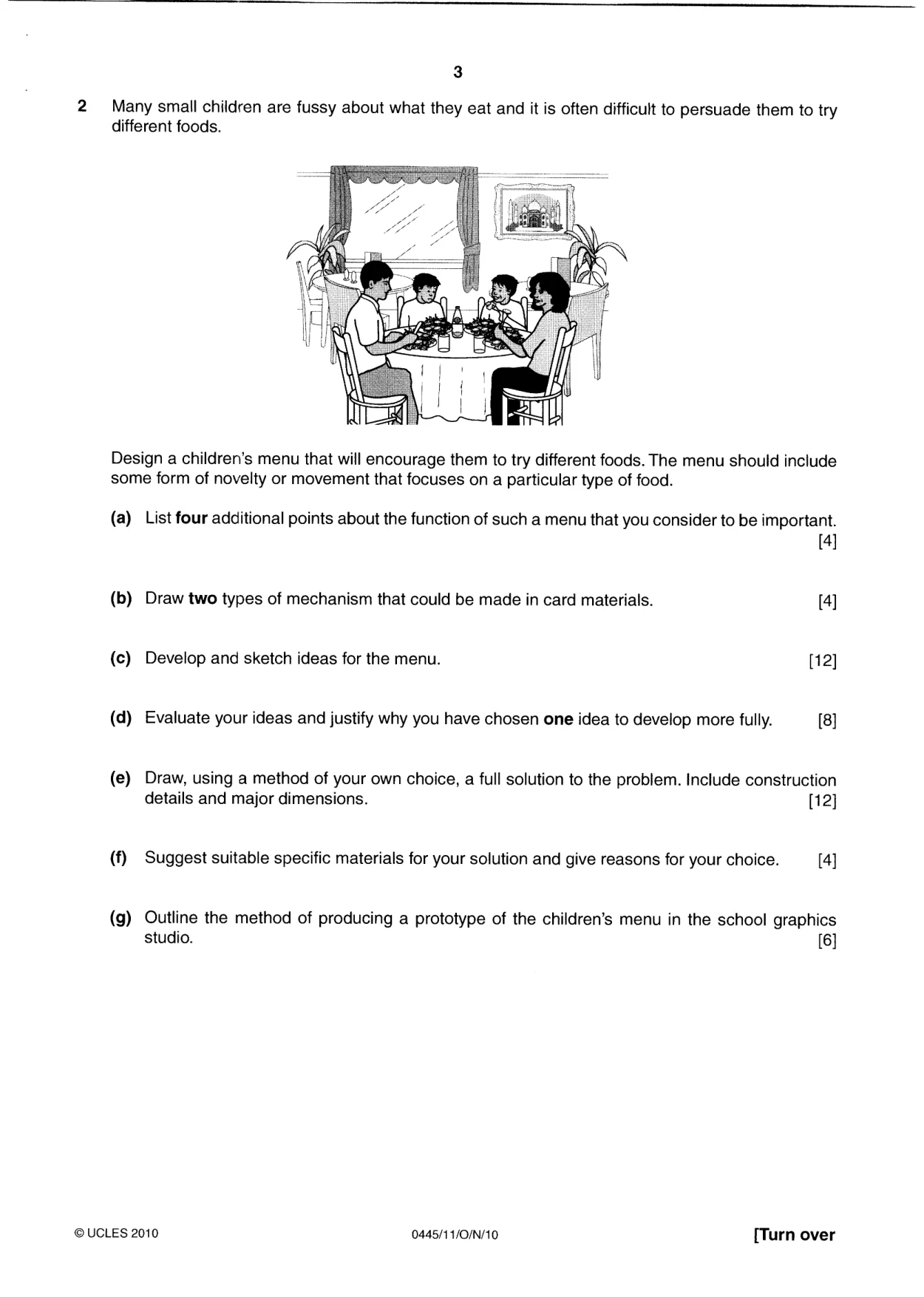 Cambridge IGCSE Design and Technology 0445 2010 Oct/Nov Paper 1 · Variant 1 question paper, page 3 of 4