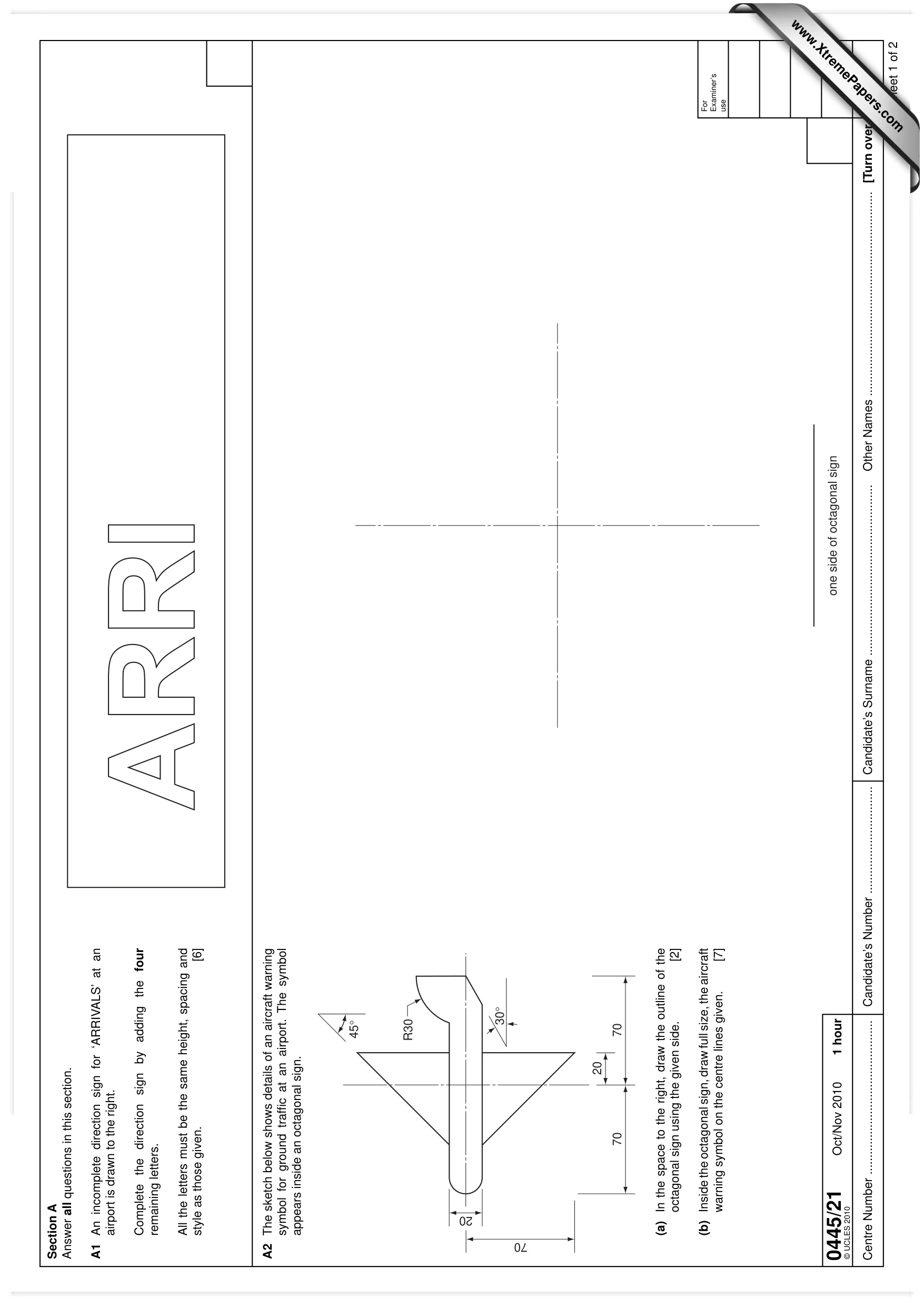 Cambridge IGCSE Design and Technology 0445 2010 Oct/Nov Paper 2 · Variant 1 question paper, page 1 of 4