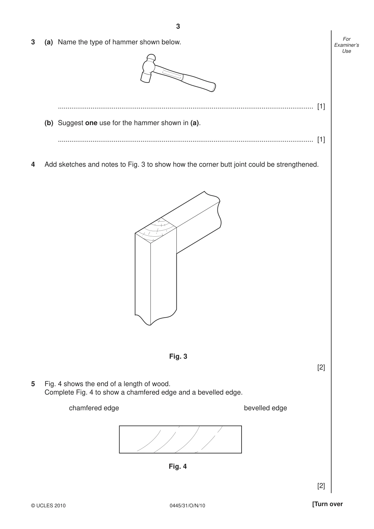 Cambridge IGCSE Design and Technology 0445 2010 Oct/Nov Paper 3 · Variant 1 question paper, page 3 of 16