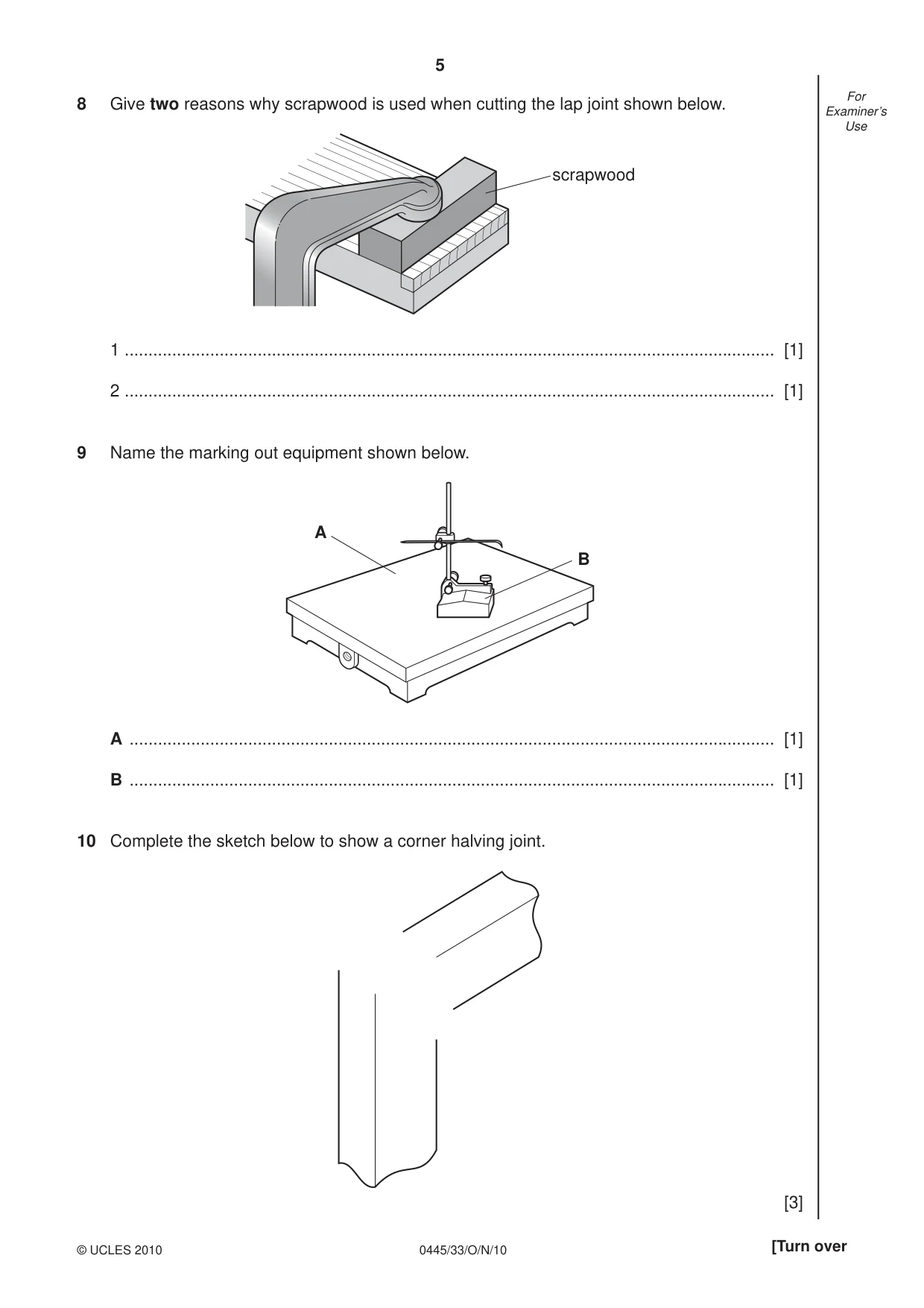 Cambridge IGCSE Design and Technology 0445 2010 Oct/Nov Paper 3 · Variant 3 question paper, page 5 of 16