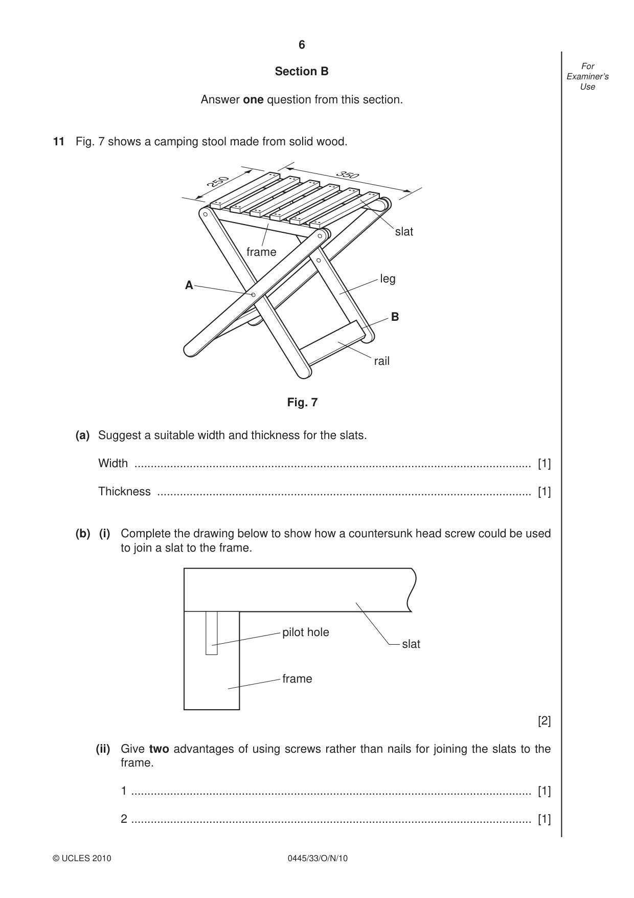 Cambridge IGCSE Design and Technology 0445 2010 Oct/Nov Paper 3 · Variant 3 question paper, page 6 of 16