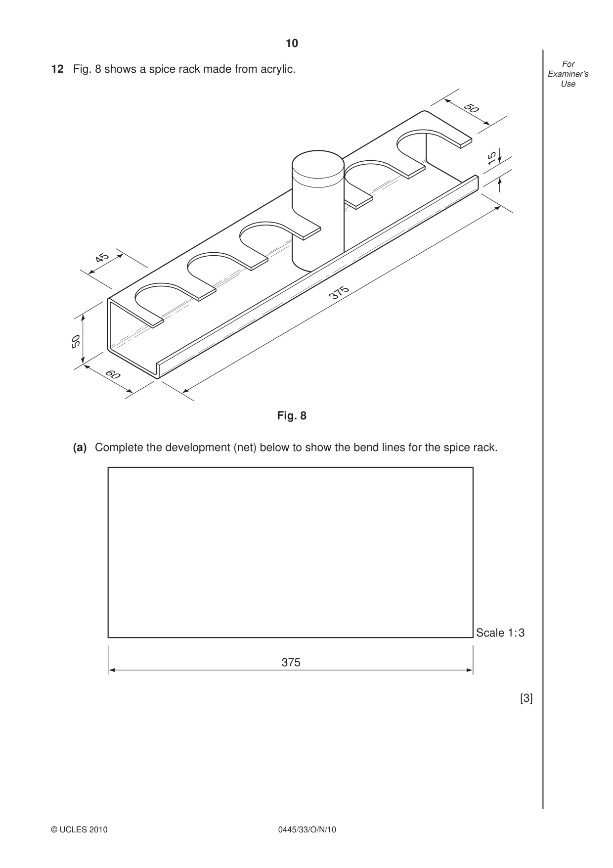 Cambridge IGCSE Design and Technology 0445 2010 Oct/Nov Paper 3 · Variant 3 question paper, page 10 of 16