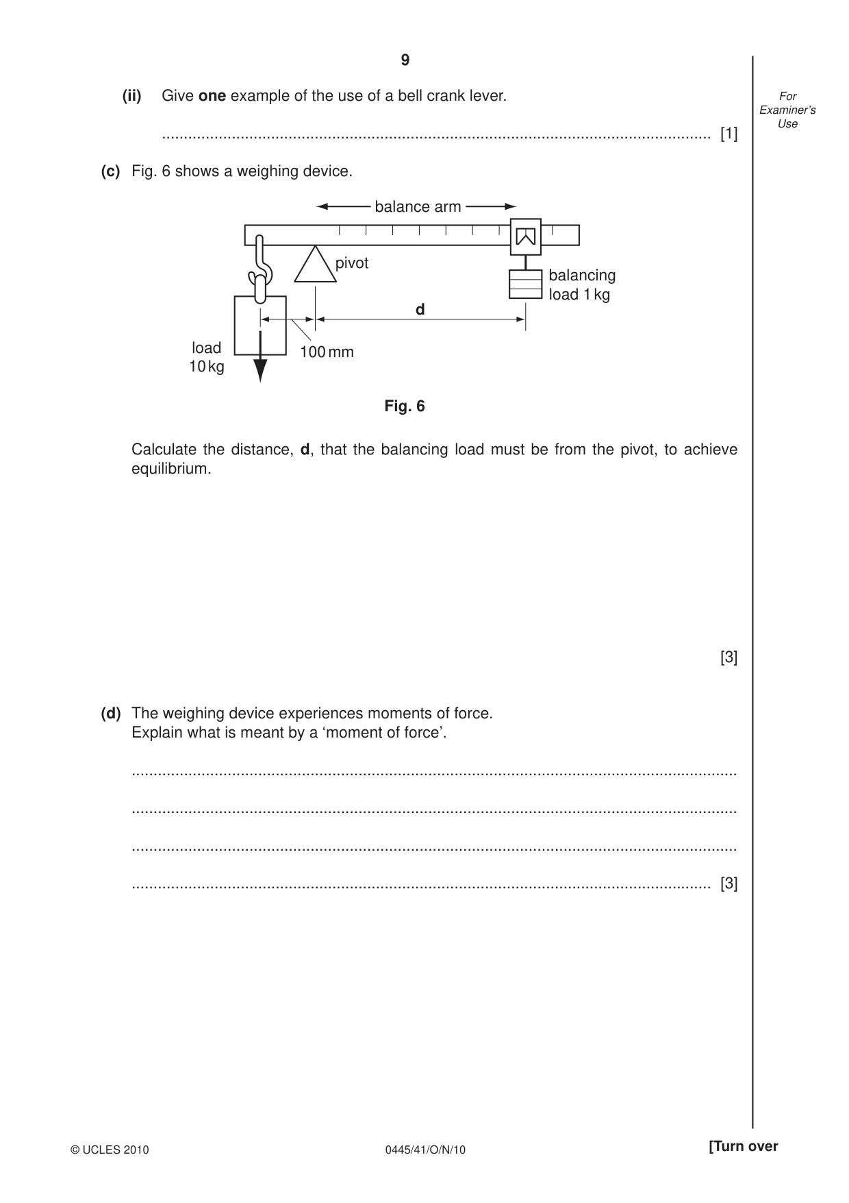 Cambridge IGCSE Design and Technology 0445 2010 Oct/Nov Paper 4 · Variant 1 question paper, page 9 of 16