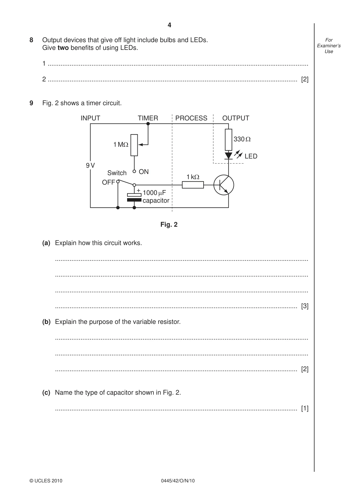 Cambridge IGCSE Design and Technology 0445 2010 Oct/Nov Paper 4 · Variant 2 question paper, page 4 of 16