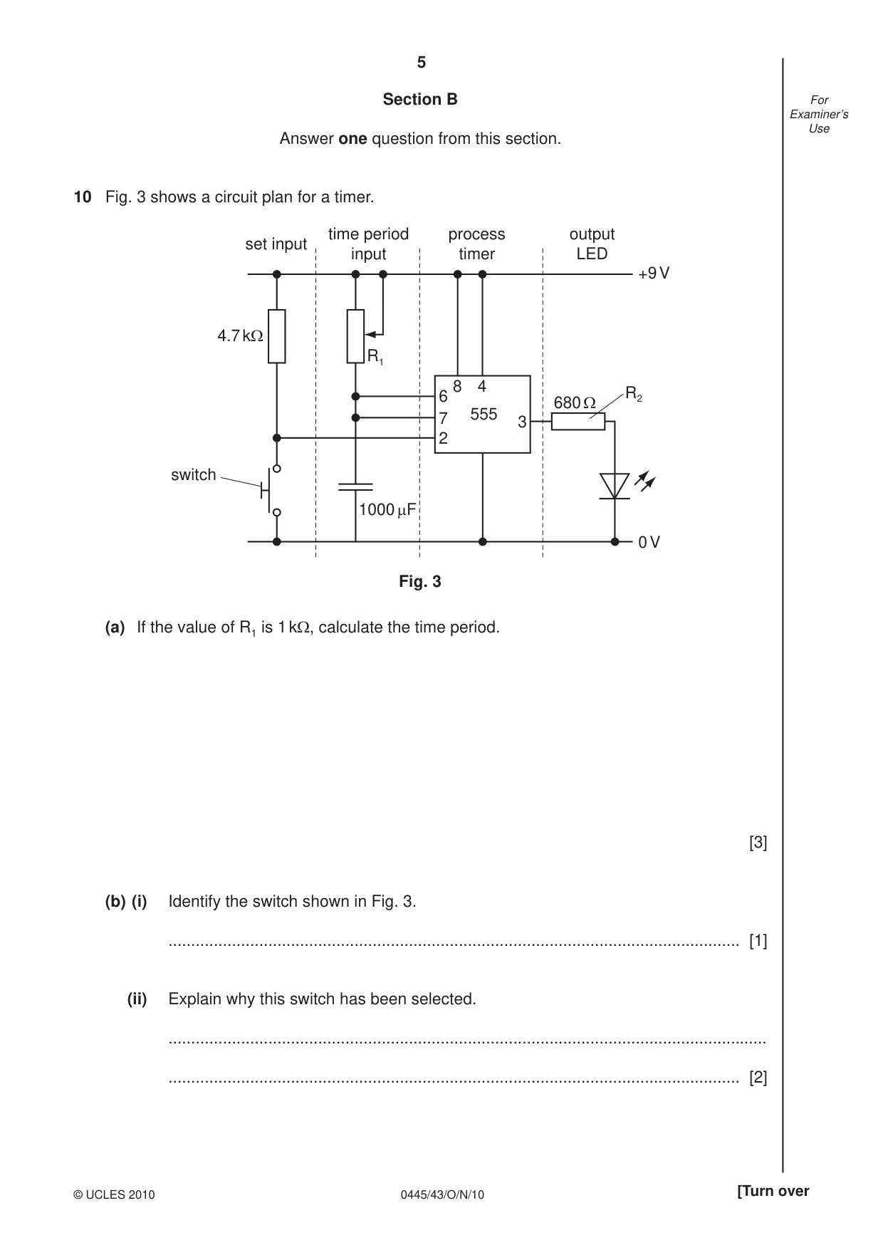 Cambridge IGCSE Design and Technology 0445 2010 Oct/Nov Paper 4 · Variant 3 question paper, page 5 of 16