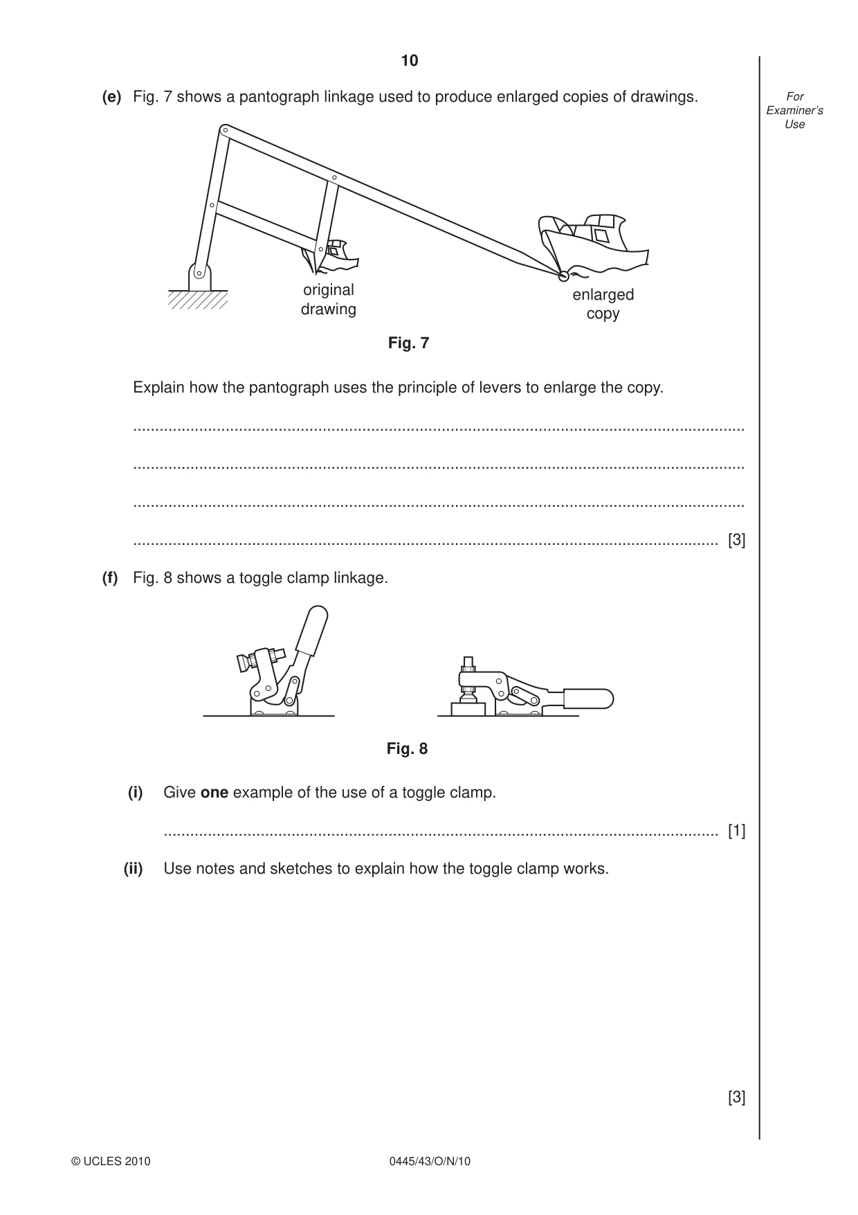 Cambridge IGCSE Design and Technology 0445 2010 Oct/Nov Paper 4 · Variant 3 question paper, page 10 of 16
