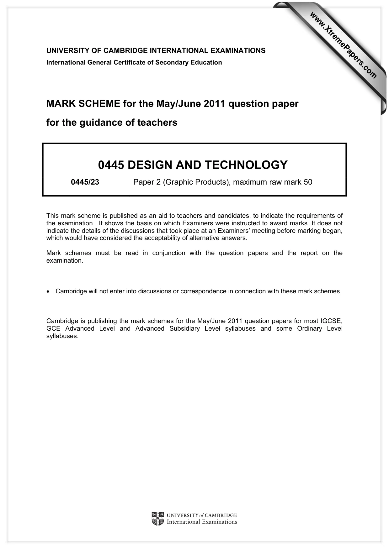 Mark scheme, page 1 of 3
