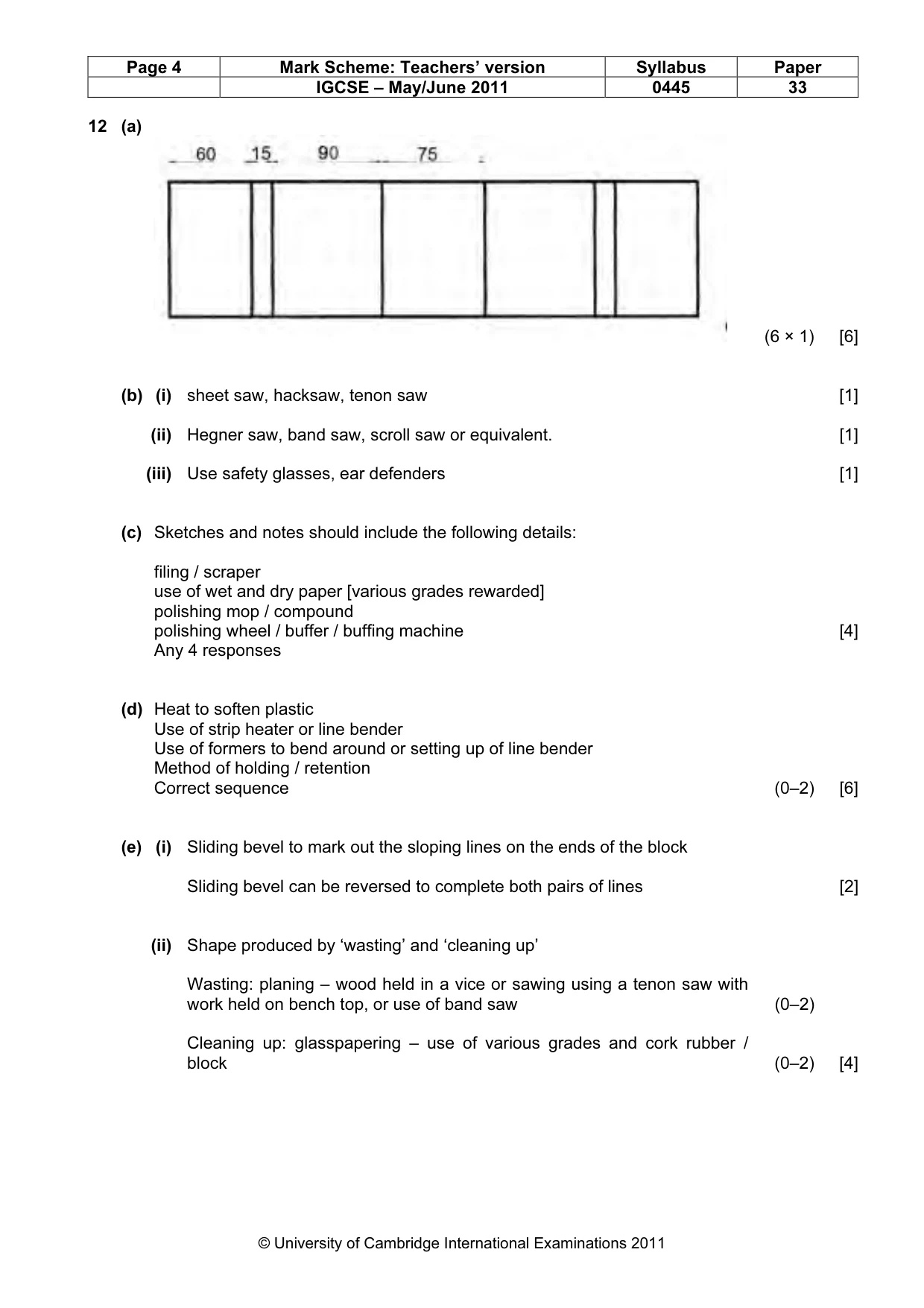 Mark scheme, page 4 of 5