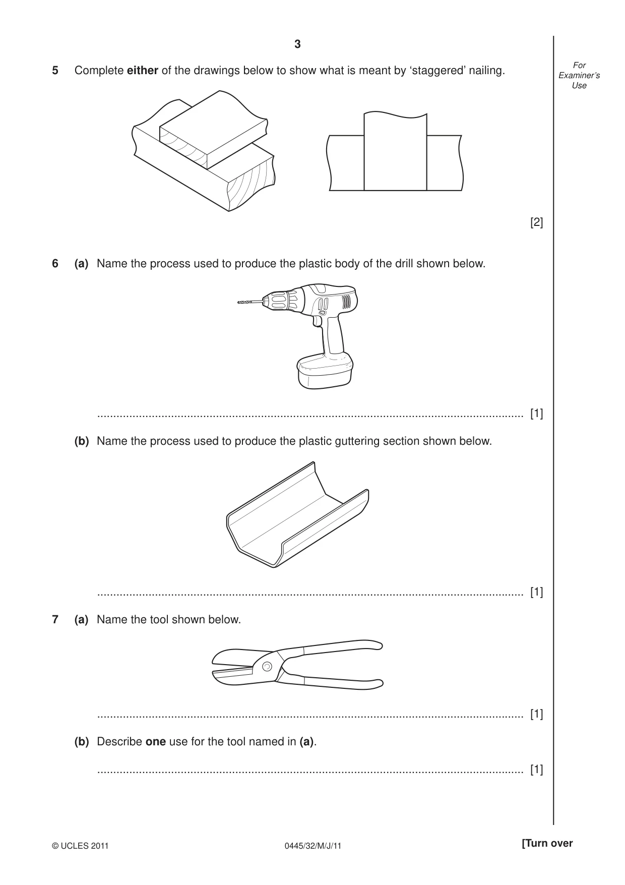 Cambridge IGCSE Design and Technology 0445 2011 May/June Paper 3 · Variant 2 question paper, page 3 of 16