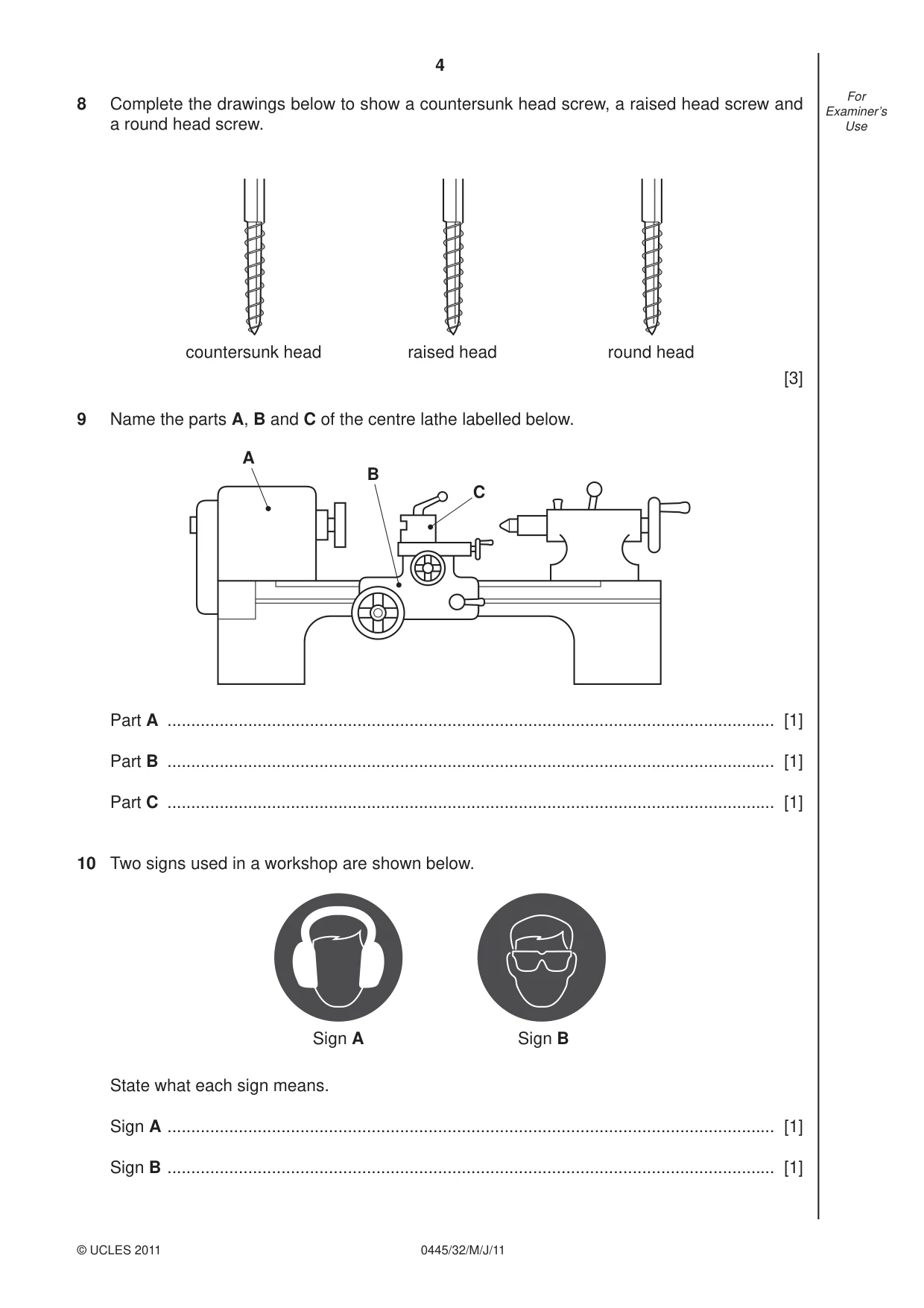 Cambridge IGCSE Design and Technology 0445 2011 May/June Paper 3 · Variant 2 question paper, page 4 of 16