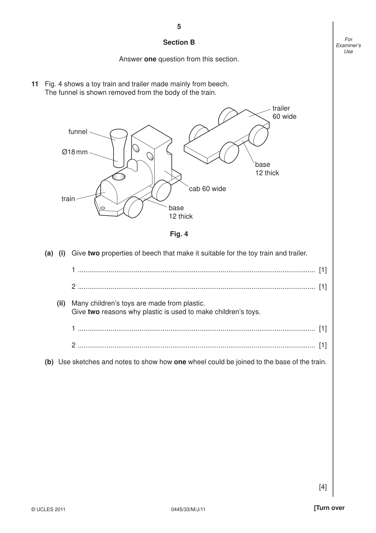Cambridge IGCSE Design and Technology 0445 2011 May/June Paper 3 · Variant 3 question paper, page 5 of 16