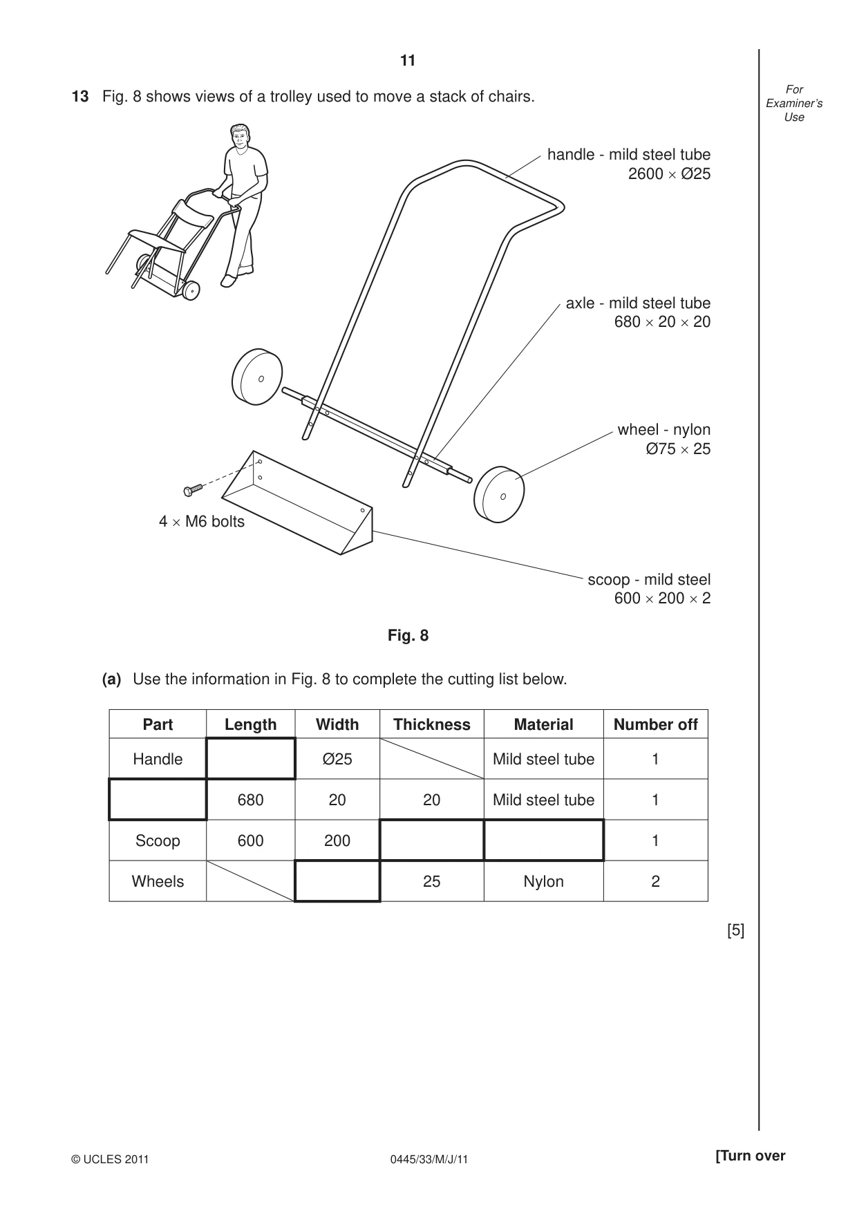 Cambridge IGCSE Design and Technology 0445 2011 May/June Paper 3 · Variant 3 question paper, page 11 of 16