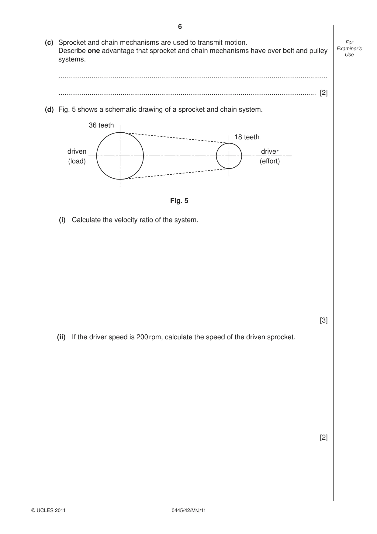 Cambridge IGCSE Design and Technology 0445 2011 May/June Paper 4 · Variant 2 question paper, page 6 of 16