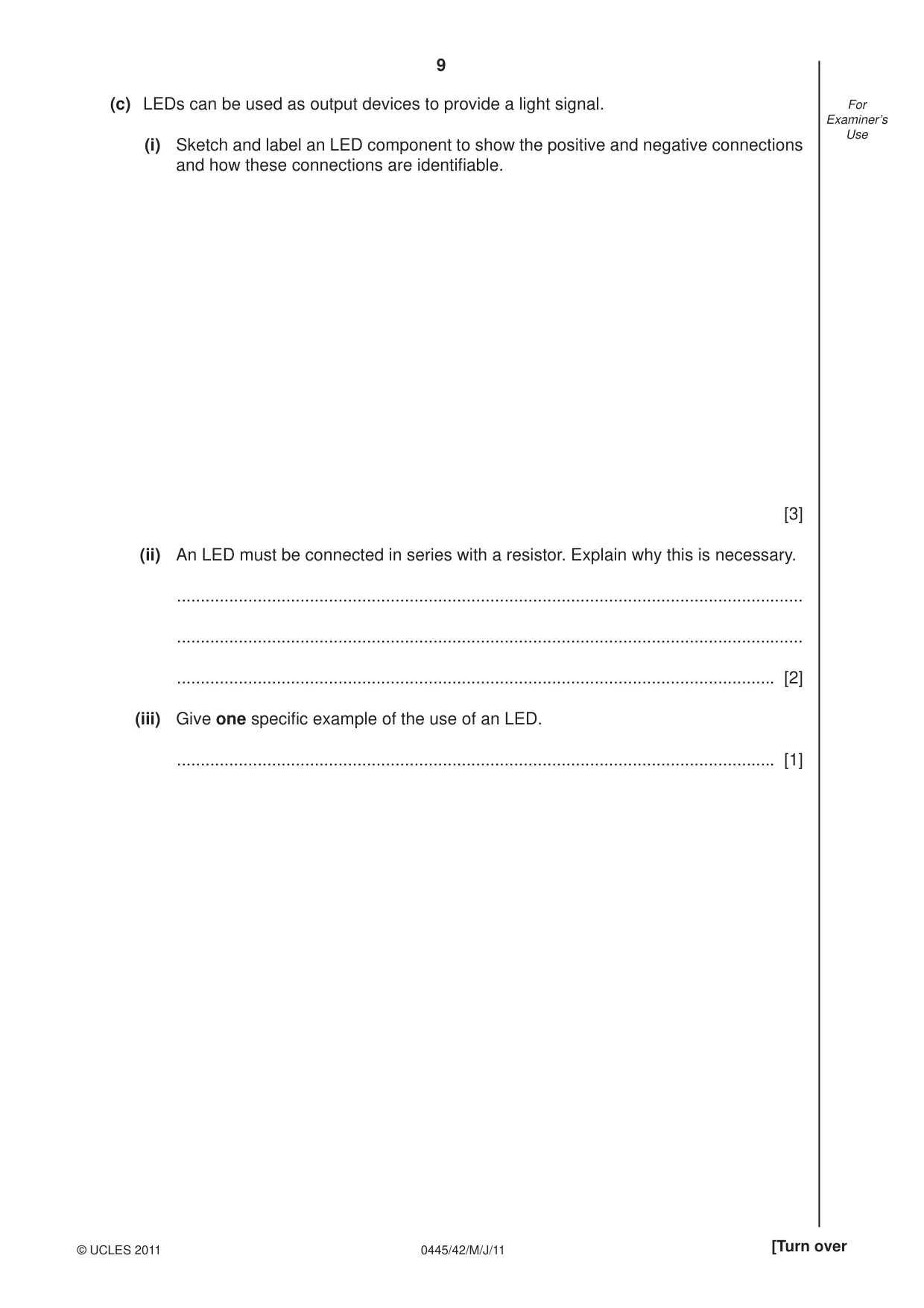 Cambridge IGCSE Design and Technology 0445 2011 May/June Paper 4 · Variant 2 question paper, page 9 of 16
