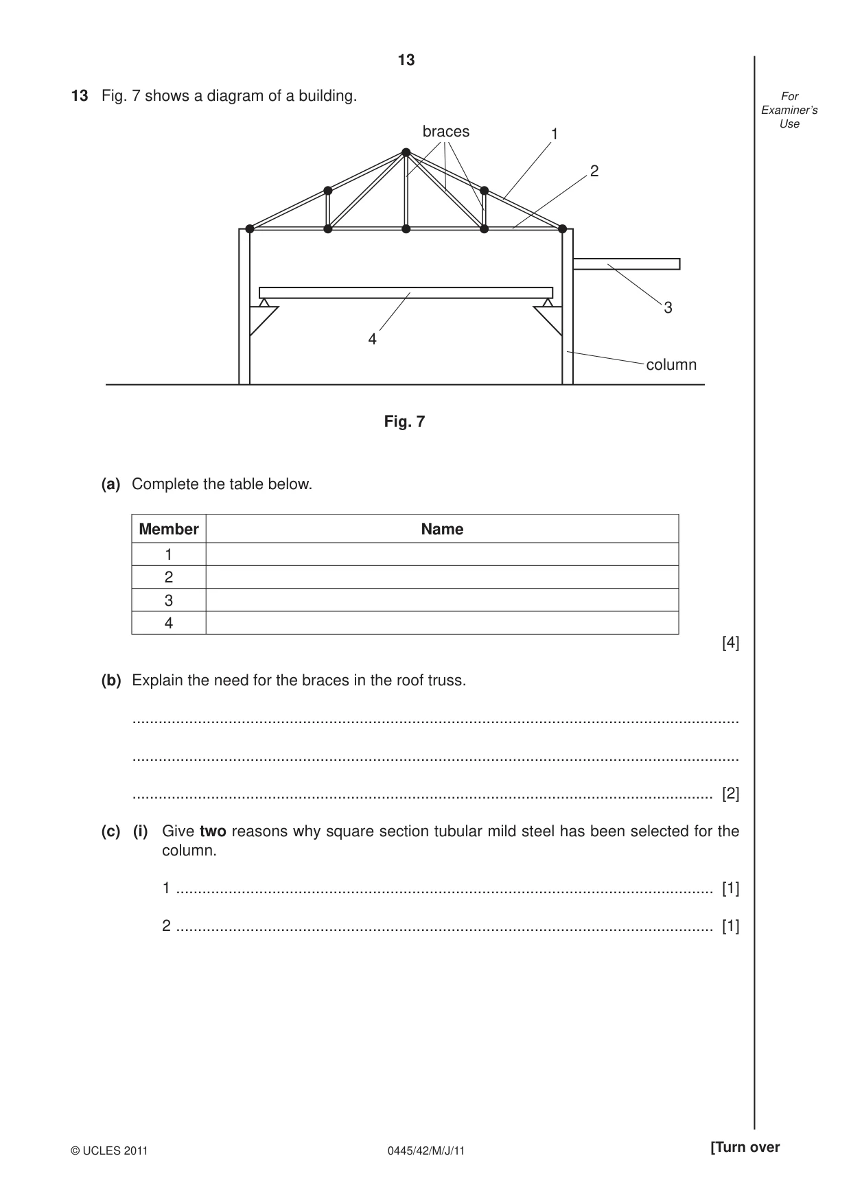 Cambridge IGCSE Design and Technology 0445 2011 May/June Paper 4 · Variant 2 question paper, page 13 of 16
