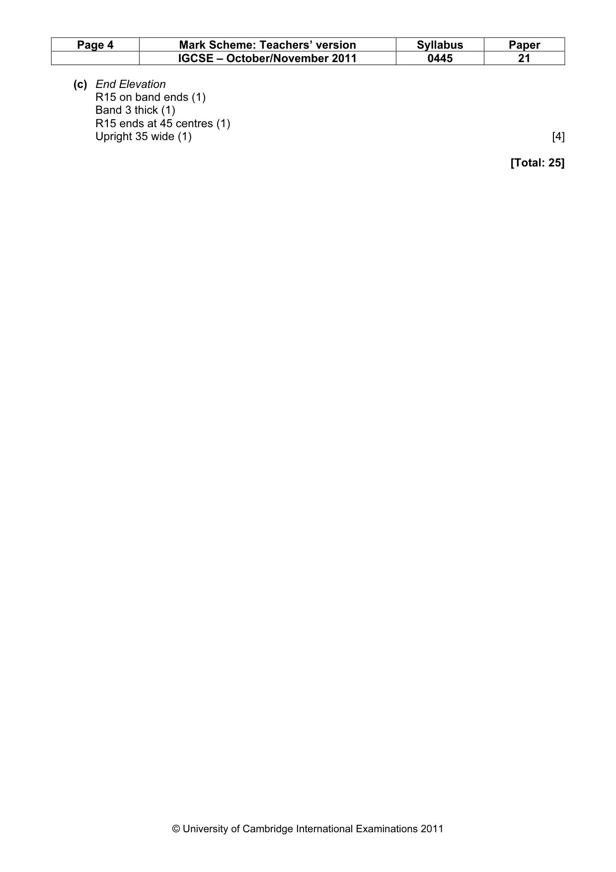 Mark scheme, page 4 of 4