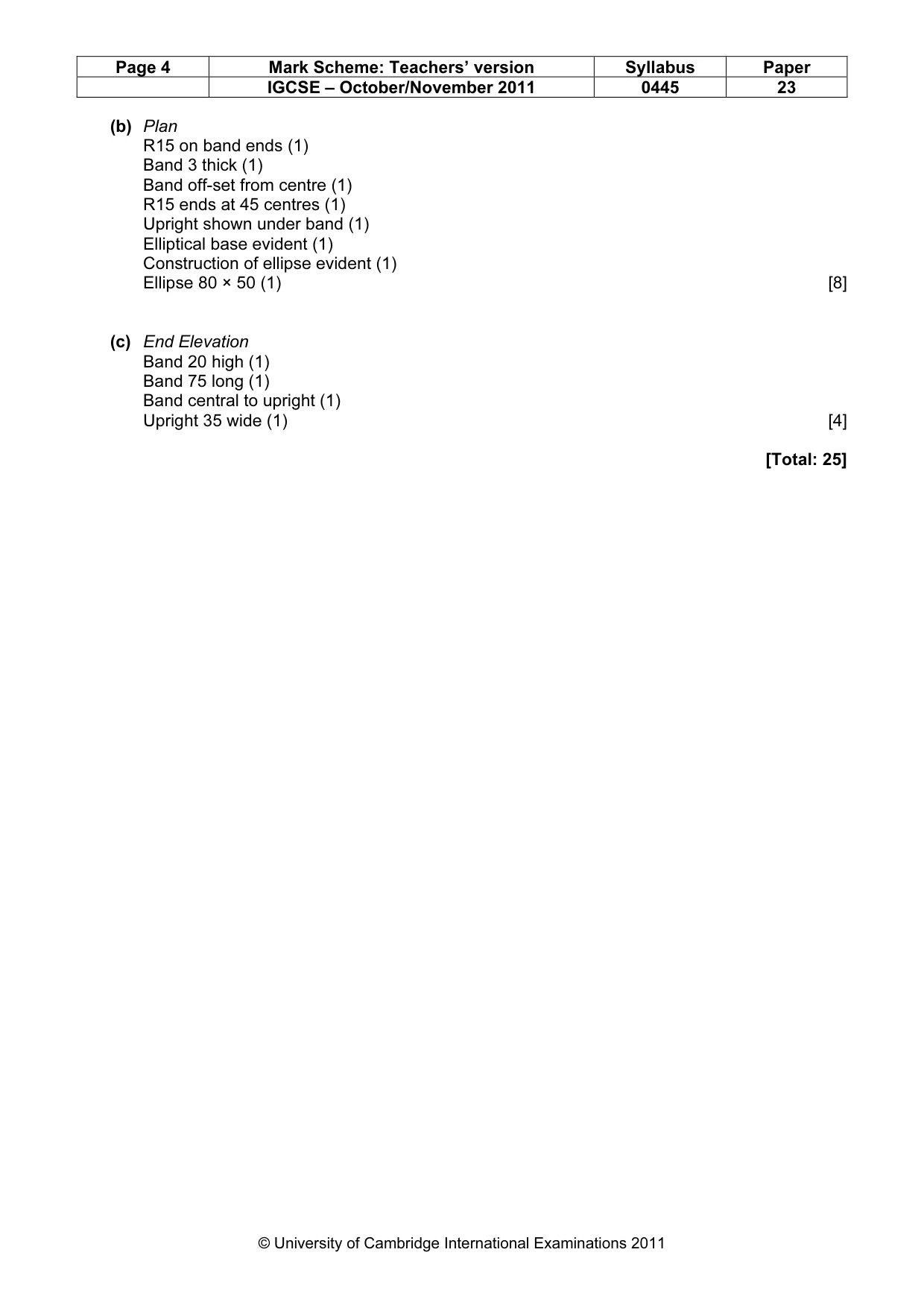 Mark scheme, page 4 of 4