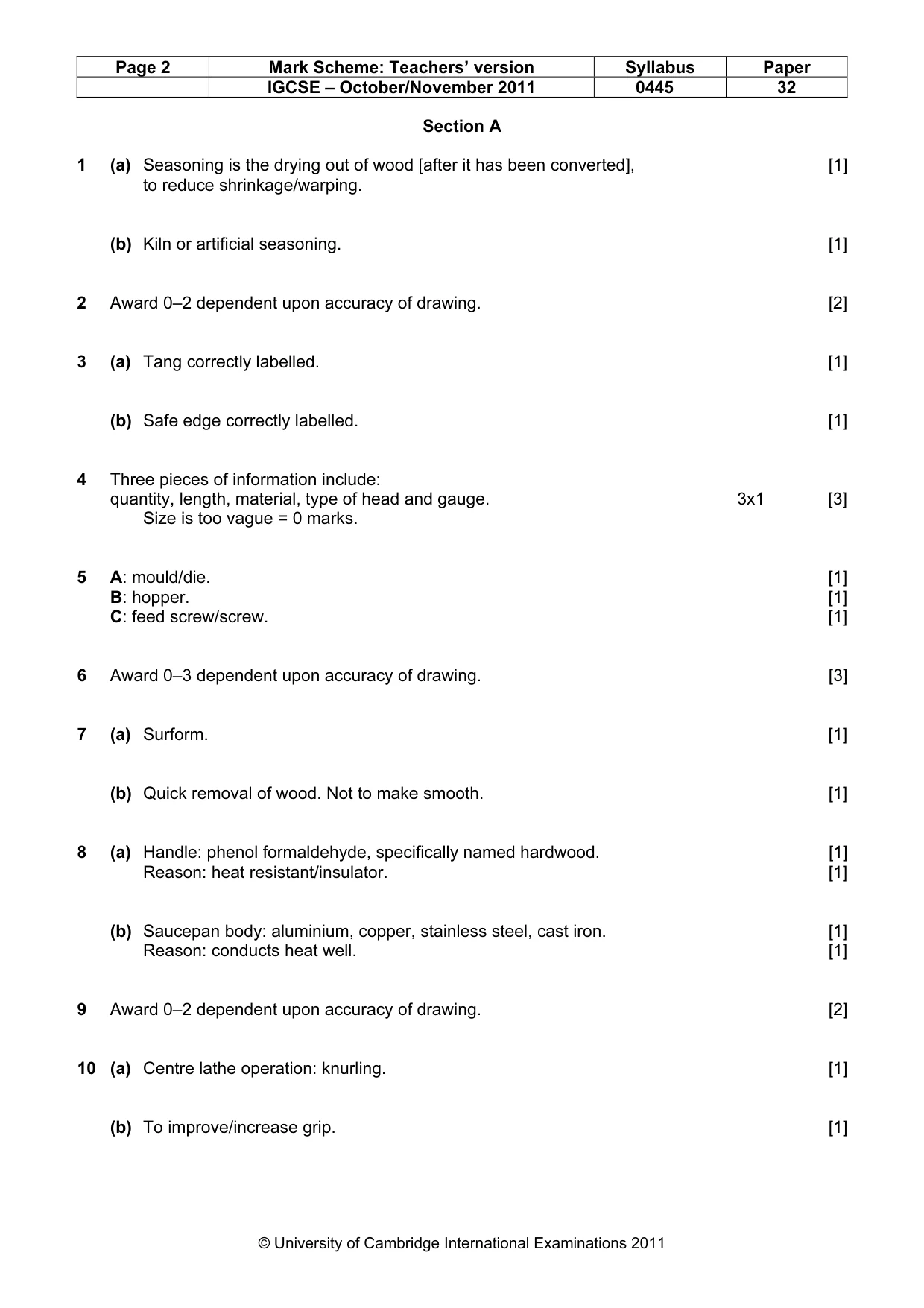 Mark scheme, page 2 of 7