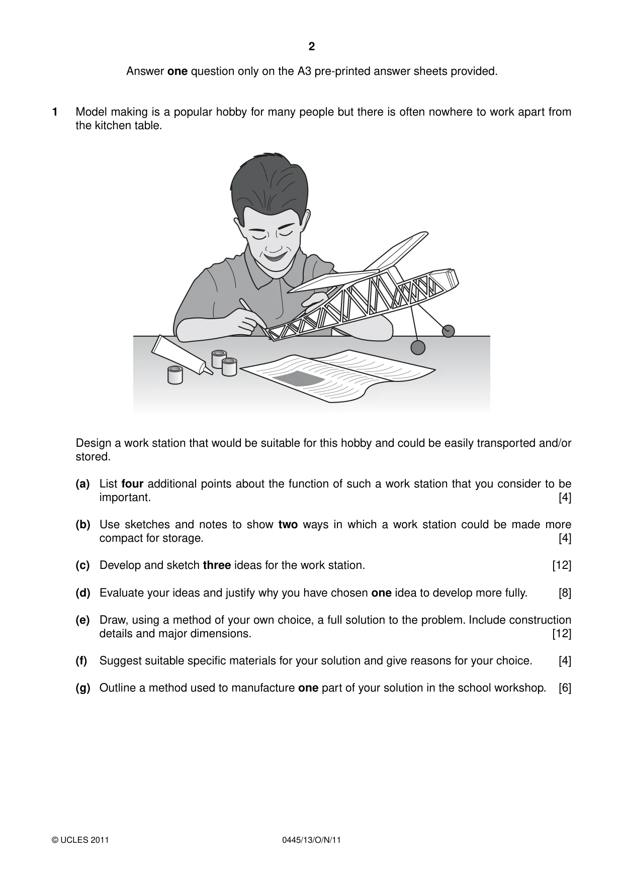 Cambridge IGCSE Design and Technology 0445 2011 Oct/Nov Paper 1 · Variant 3 question paper, page 2 of 4
