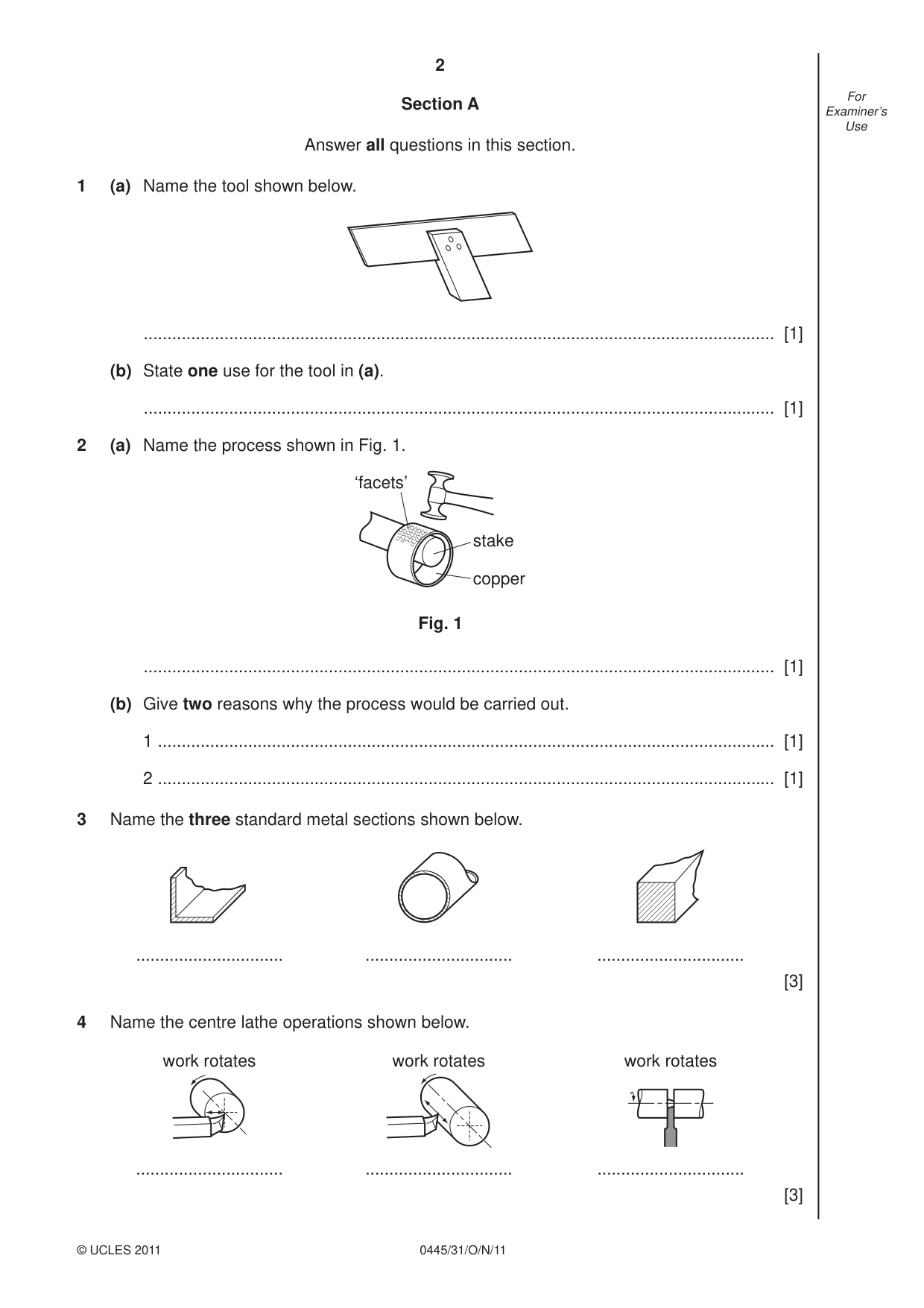 Cambridge IGCSE Design and Technology 0445 2011 Oct/Nov Paper 3 · Variant 1 question paper, page 2 of 16