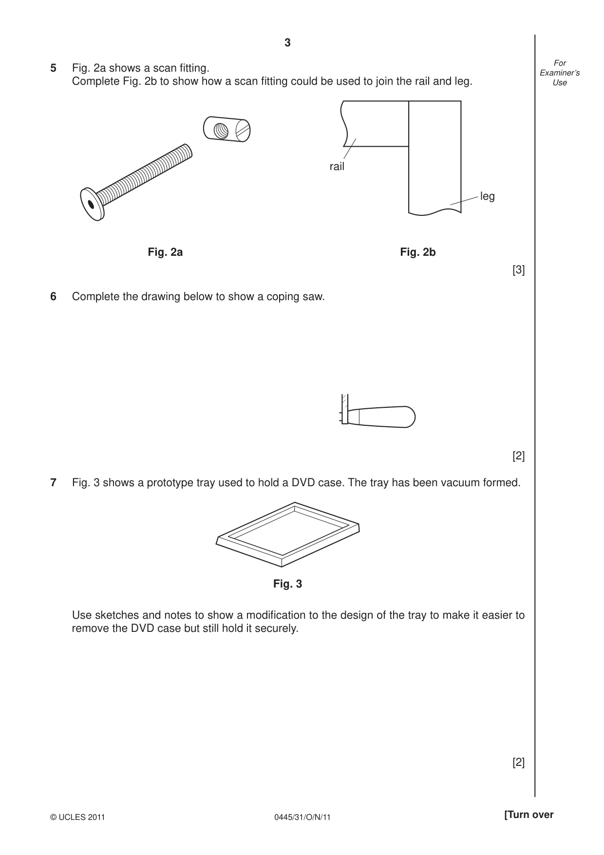 Cambridge IGCSE Design and Technology 0445 2011 Oct/Nov Paper 3 · Variant 1 question paper, page 3 of 16