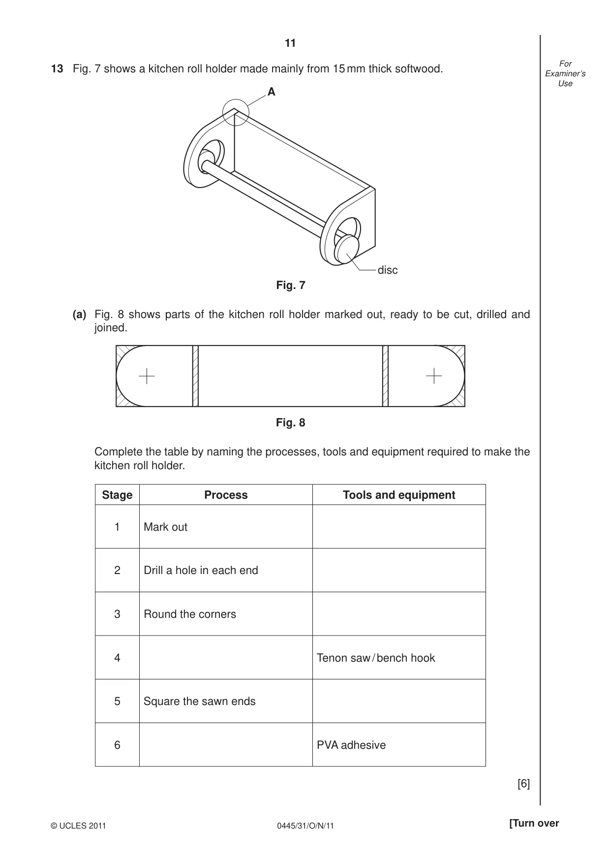 Cambridge IGCSE Design and Technology 0445 2011 Oct/Nov Paper 3 · Variant 1 question paper, page 11 of 16