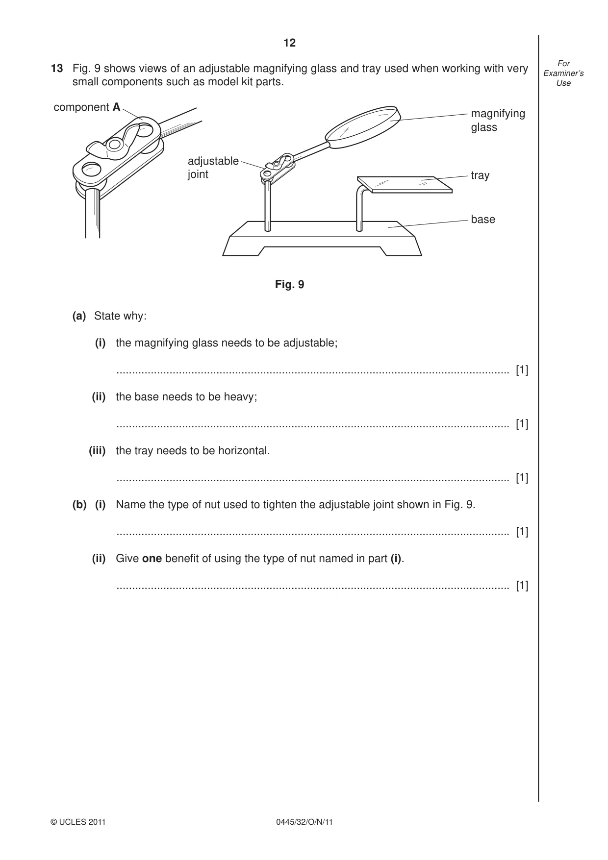 Cambridge IGCSE Design and Technology 0445 2011 Oct/Nov Paper 3 · Variant 2 question paper, page 12 of 16