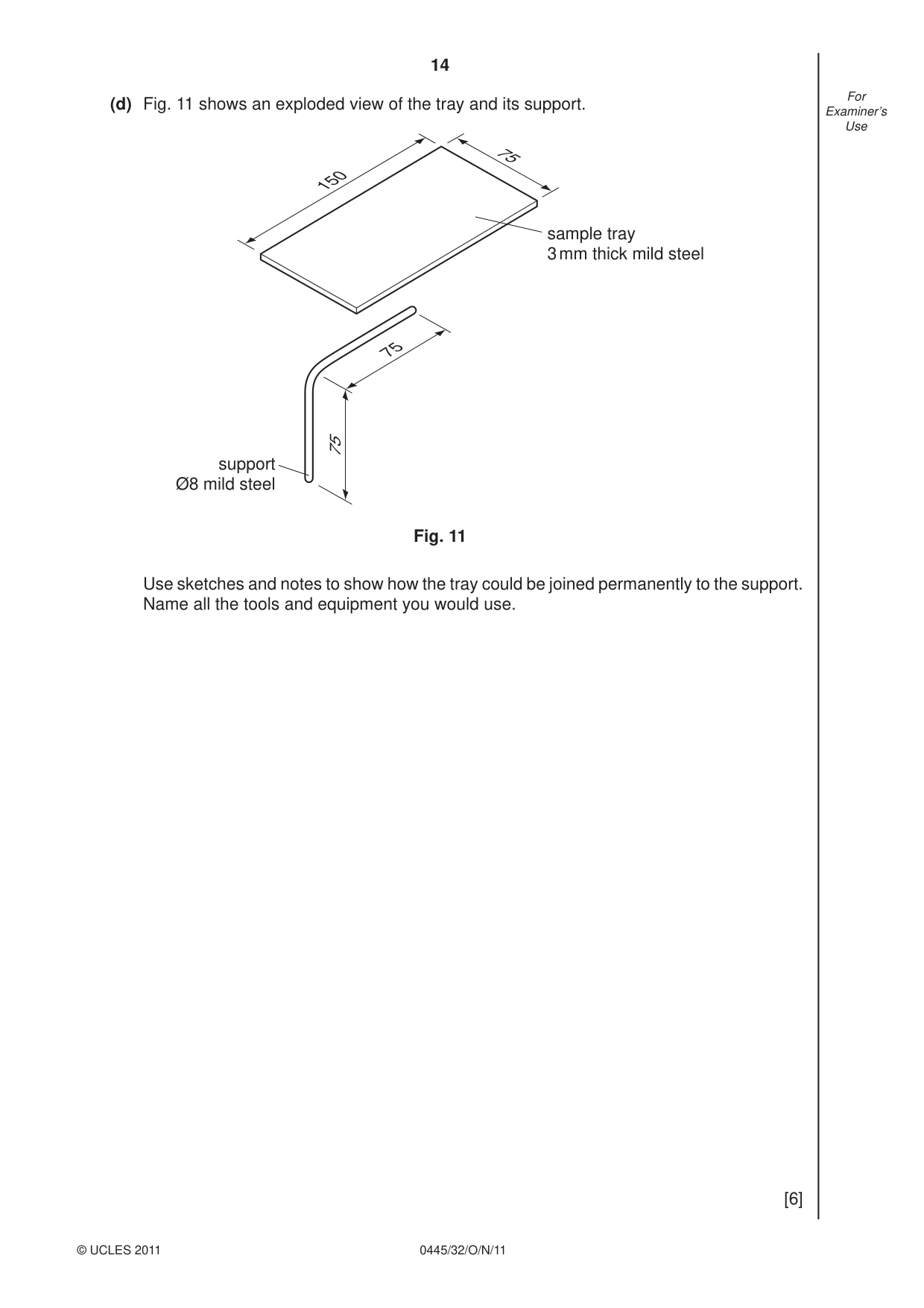 Cambridge IGCSE Design and Technology 0445 2011 Oct/Nov Paper 3 · Variant 2 question paper, page 14 of 16
