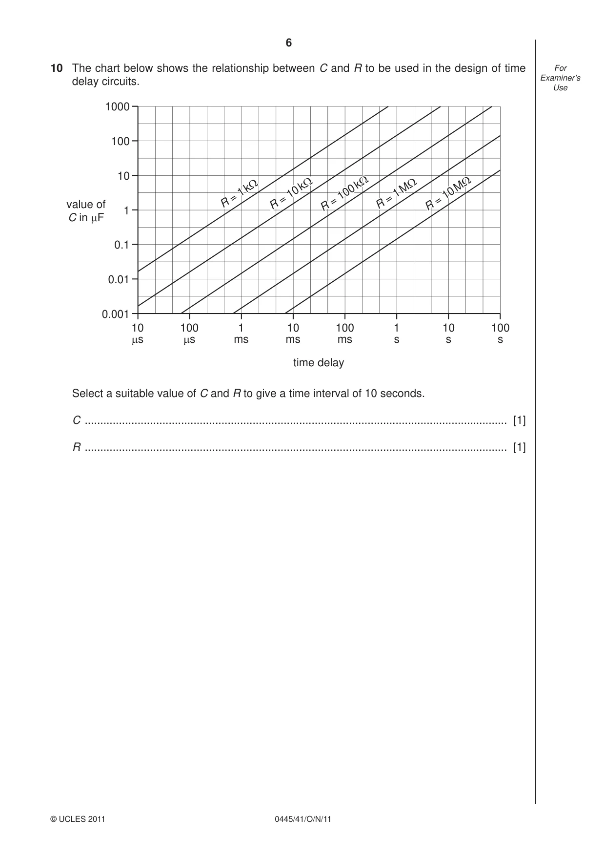 Cambridge IGCSE Design and Technology 0445 2011 Oct/Nov Paper 4 · Variant 1 question paper, page 6 of 16