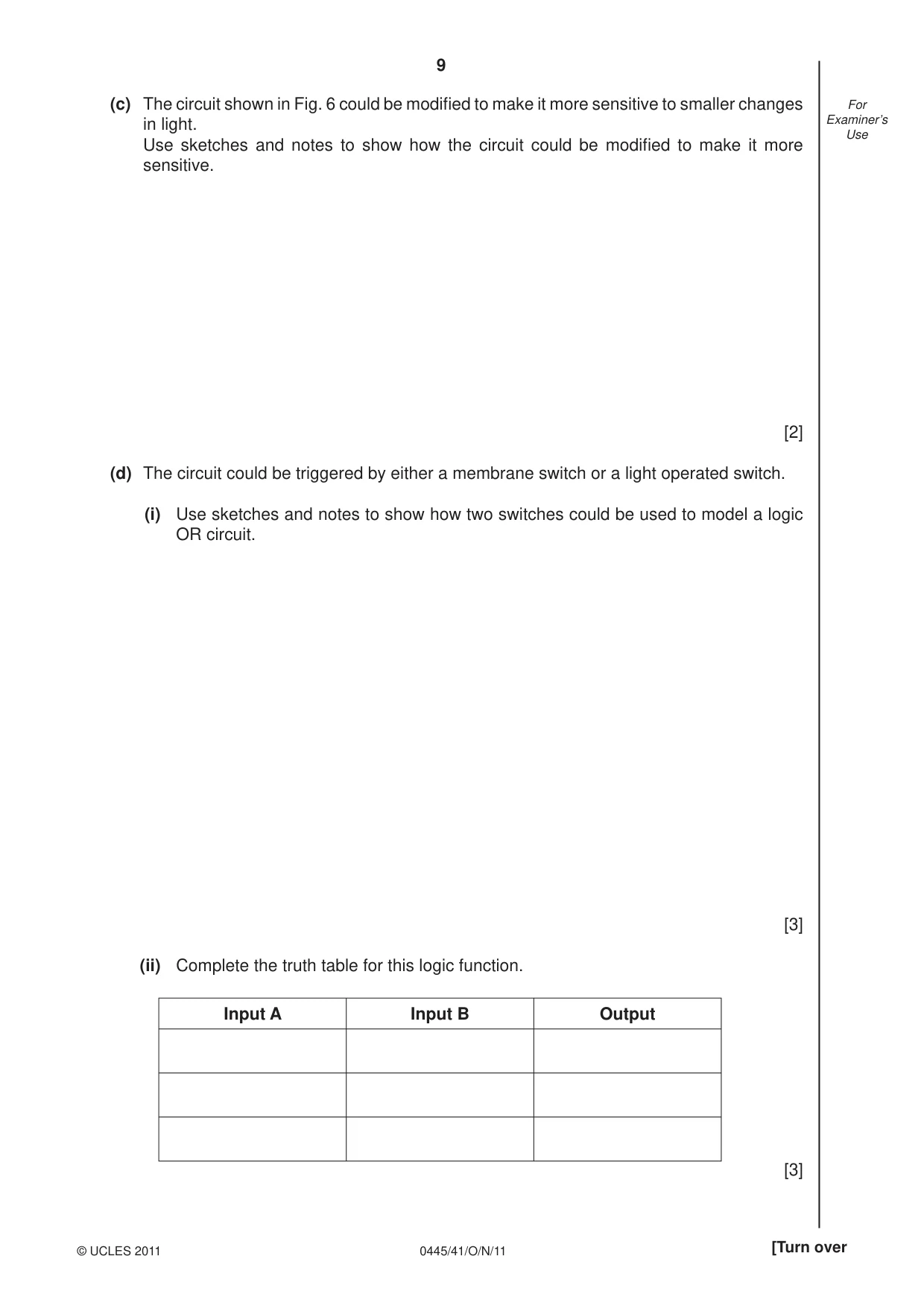 Cambridge IGCSE Design and Technology 0445 2011 Oct/Nov Paper 4 · Variant 1 question paper, page 9 of 16