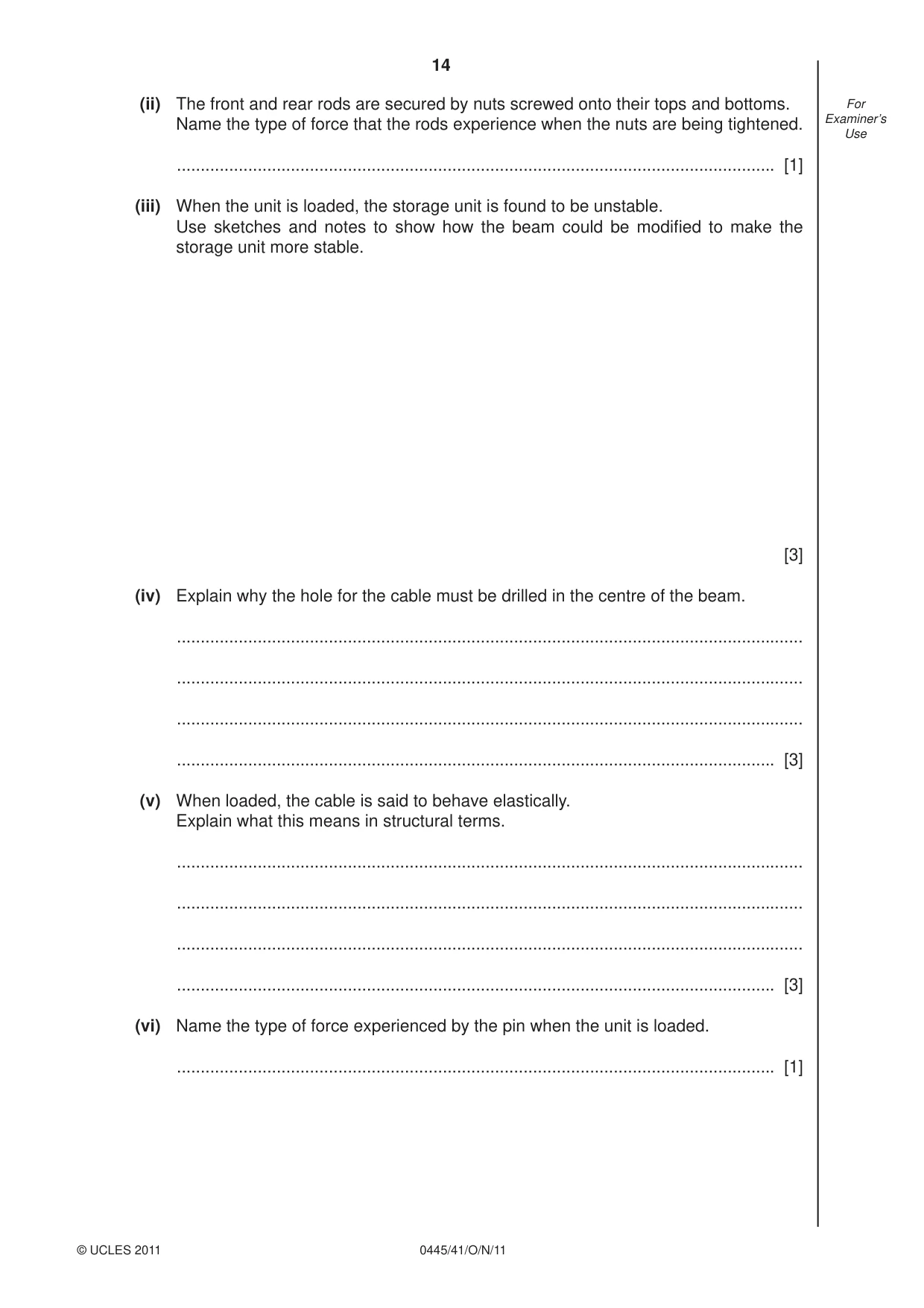 Cambridge IGCSE Design and Technology 0445 2011 Oct/Nov Paper 4 · Variant 1 question paper, page 14 of 16