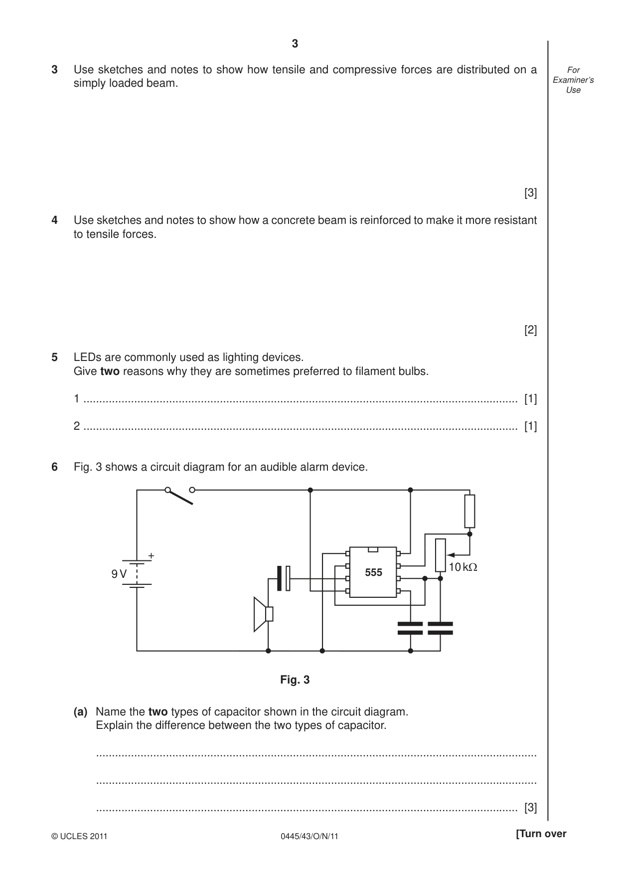 Cambridge IGCSE Design and Technology 0445 2011 Oct/Nov Paper 4 · Variant 3 question paper, page 3 of 16
