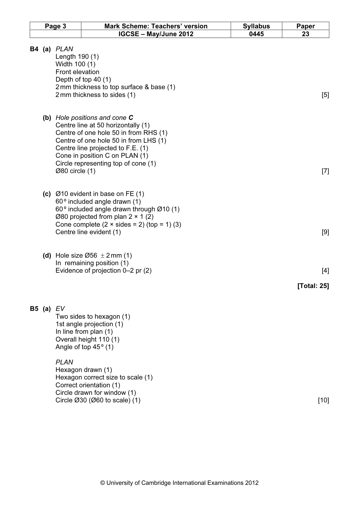 Mark scheme, page 3 of 4
