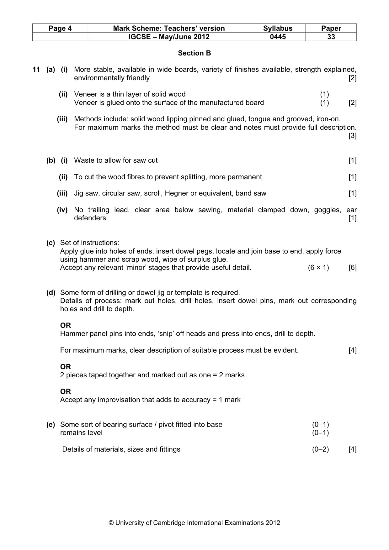 Mark scheme, page 4 of 6