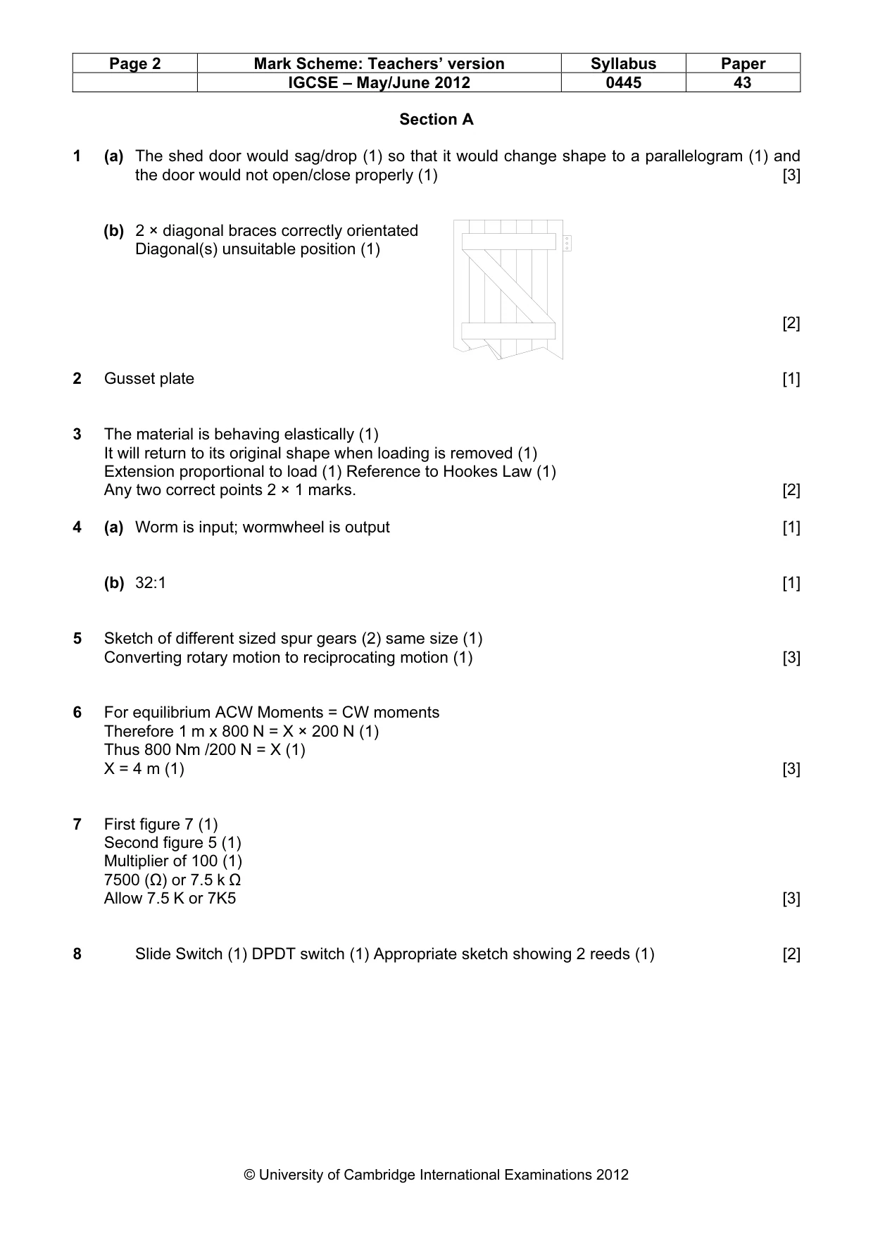 Mark scheme, page 2 of 6