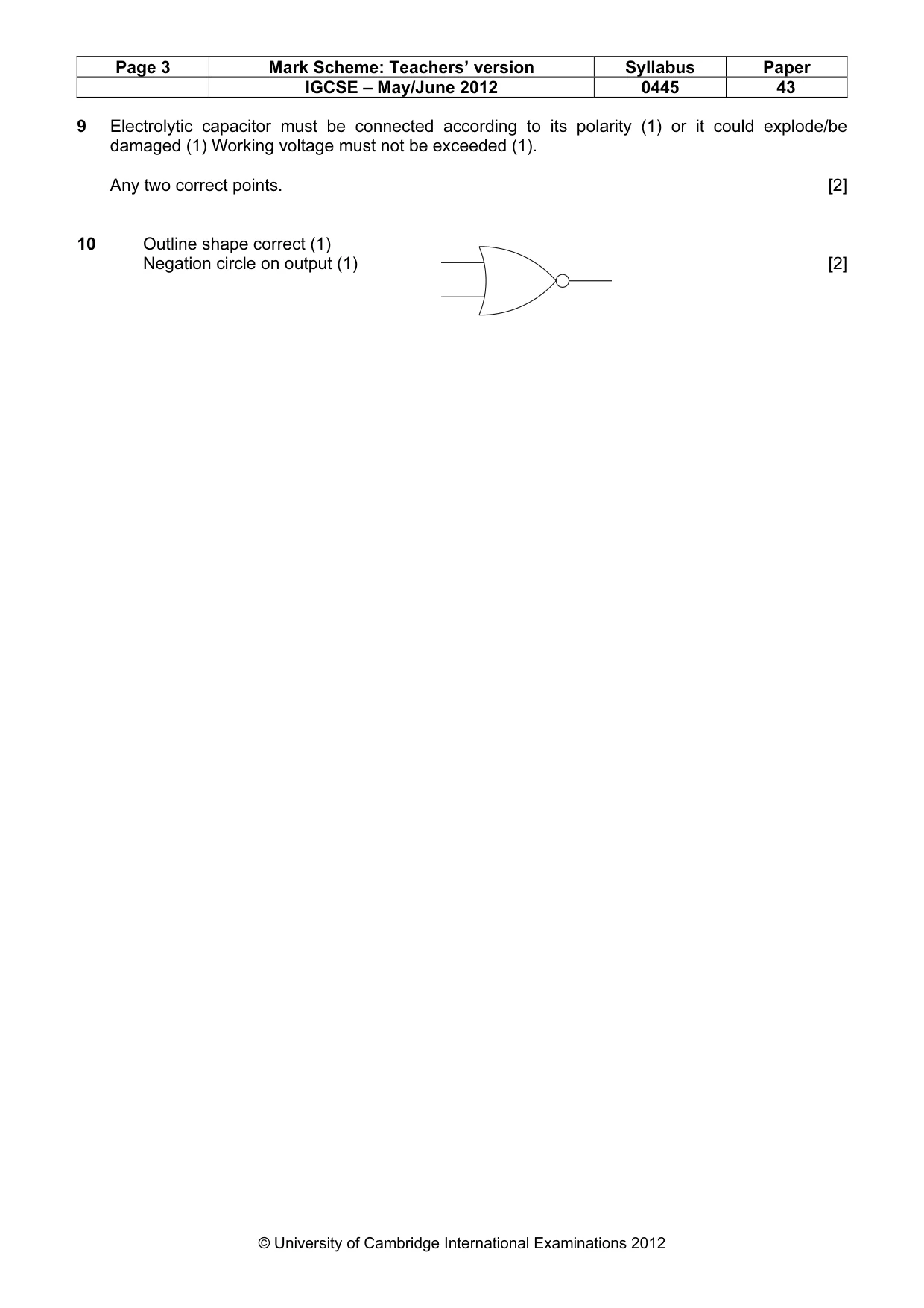 Mark scheme, page 3 of 6