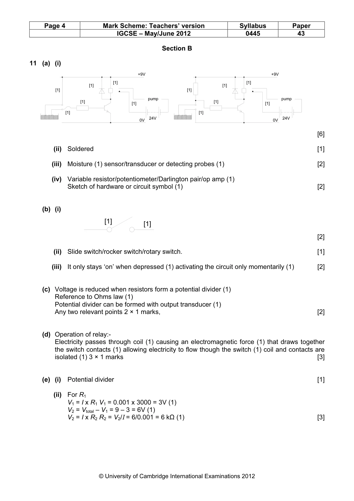 Mark scheme, page 4 of 6