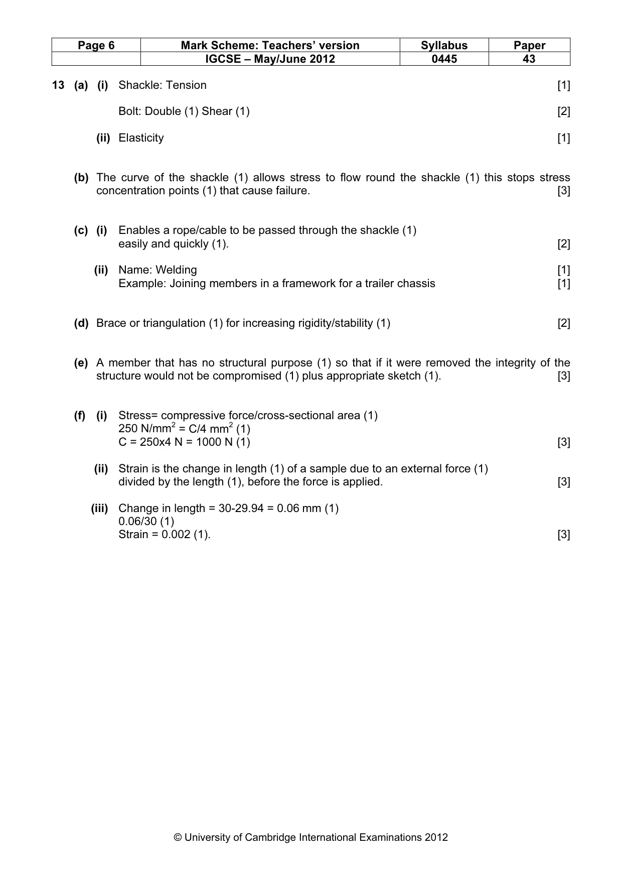 Mark scheme, page 6 of 6