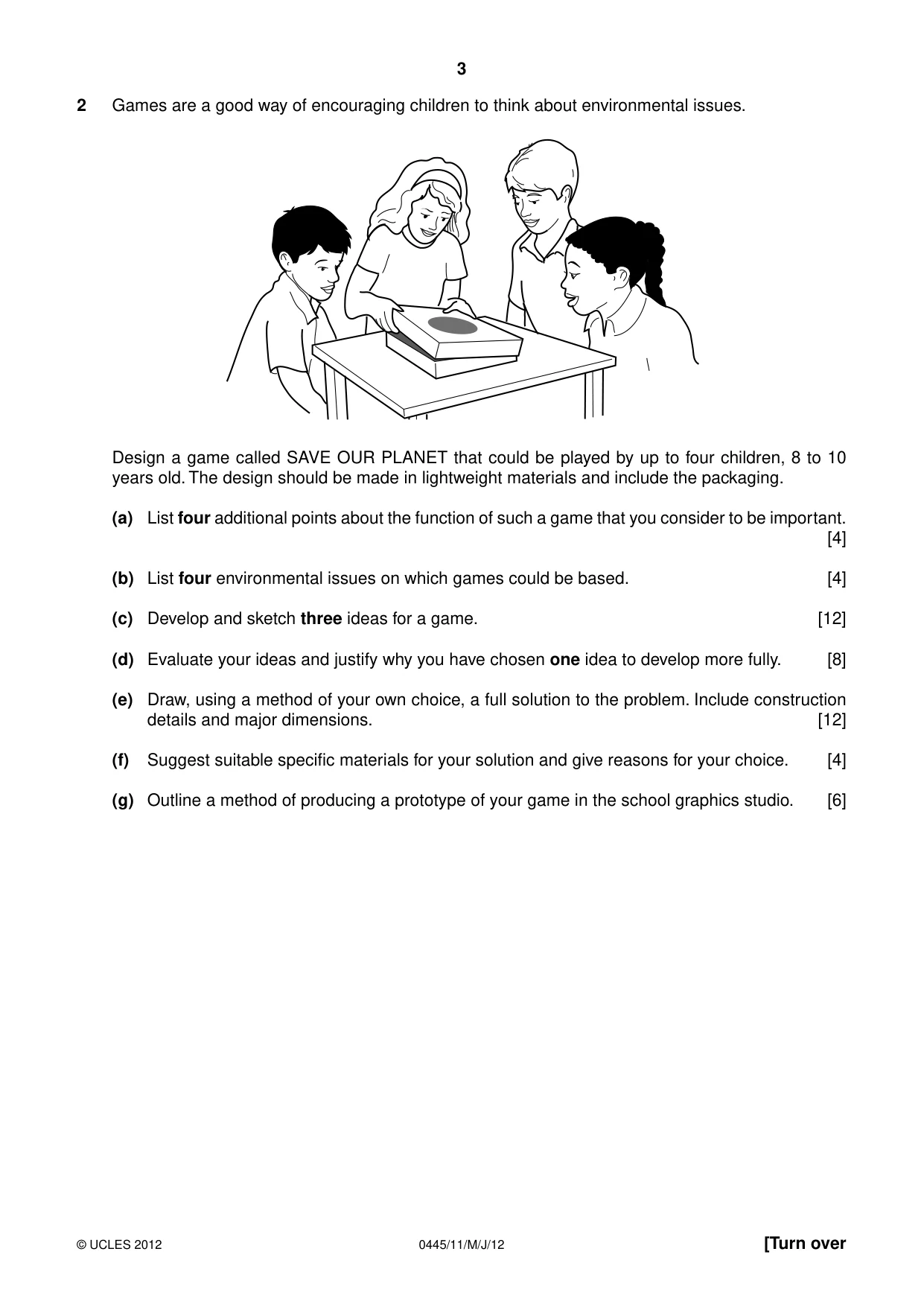 Cambridge IGCSE Design and Technology 0445 2012 May/June Paper 1 · Variant 1 question paper, page 3 of 4