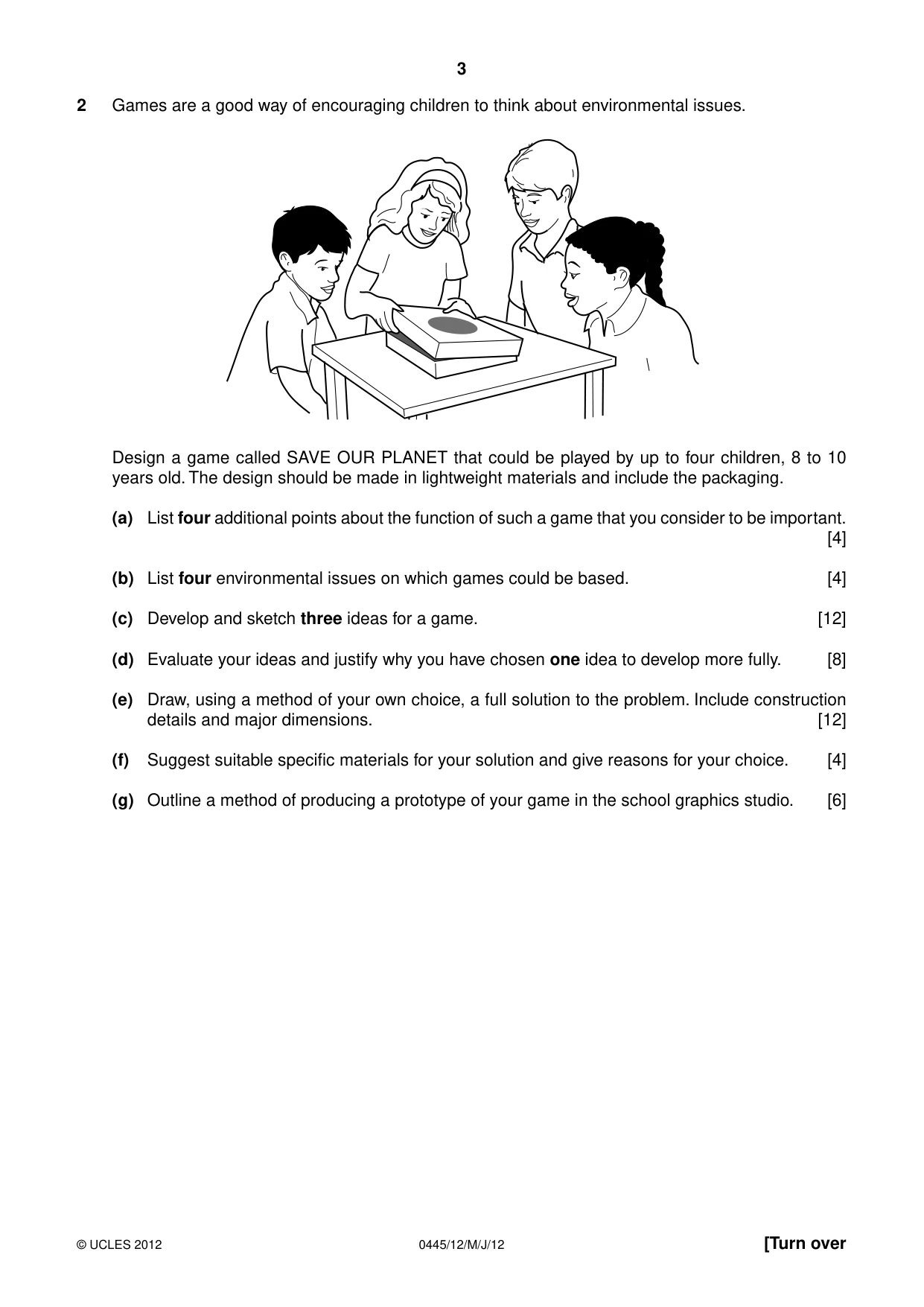 Cambridge IGCSE Design and Technology 0445 2012 May/June Paper 1 · Variant 2 question paper, page 3 of 4
