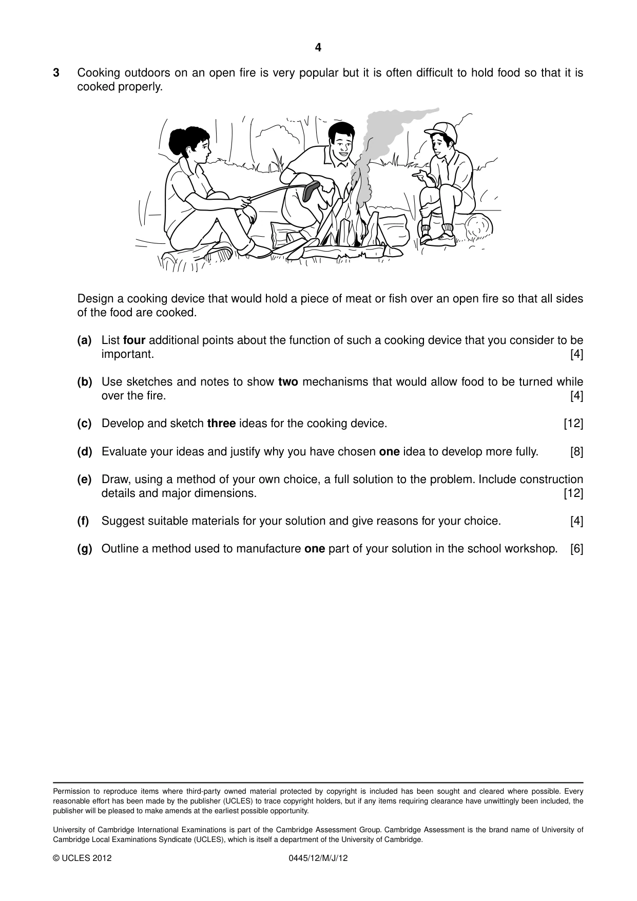 Cambridge IGCSE Design and Technology 0445 2012 May/June Paper 1 · Variant 2 question paper, page 4 of 4