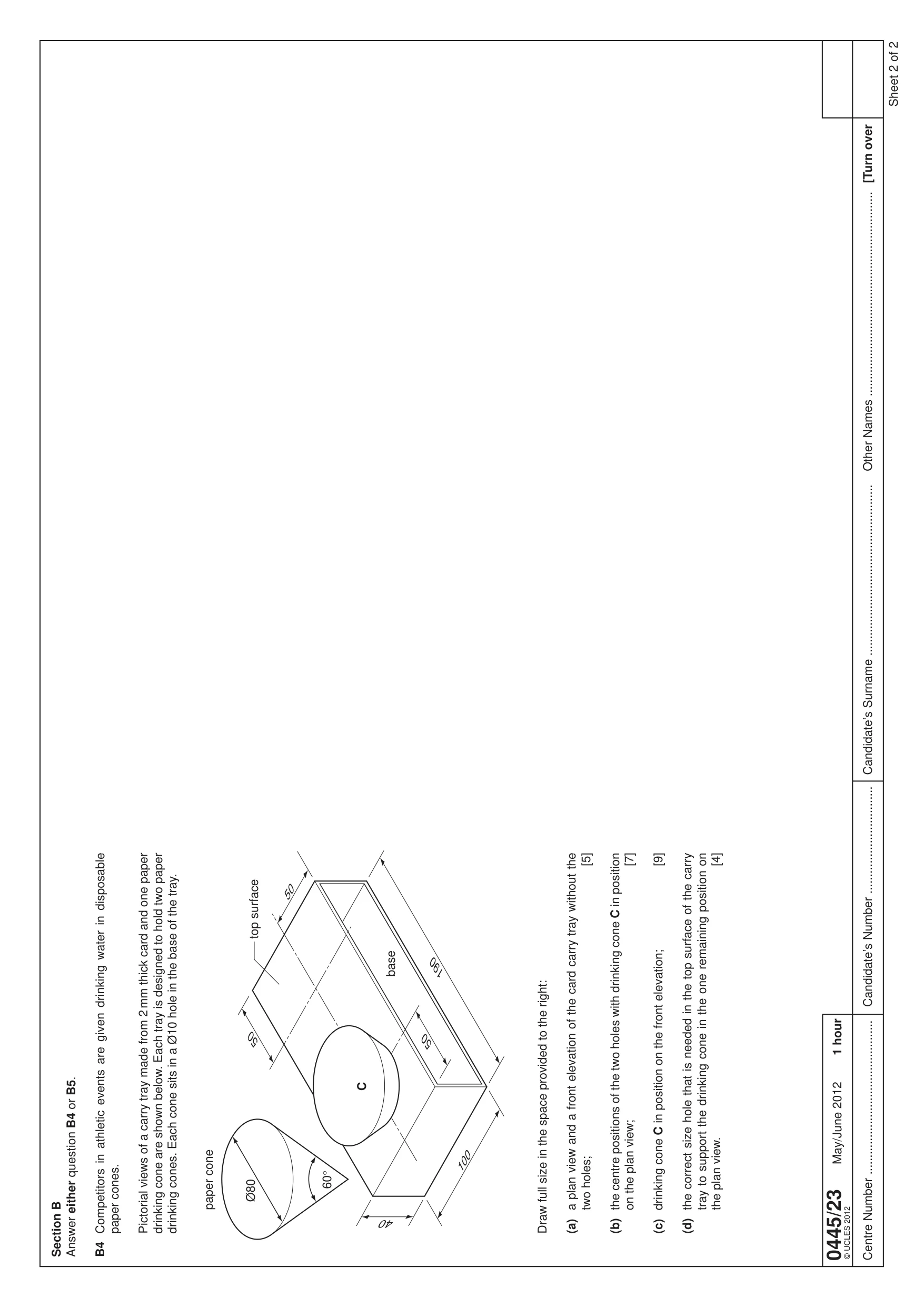 Cambridge IGCSE Design and Technology 0445 2012 May/June Paper 2 · Variant 3 question paper, page 3 of 4