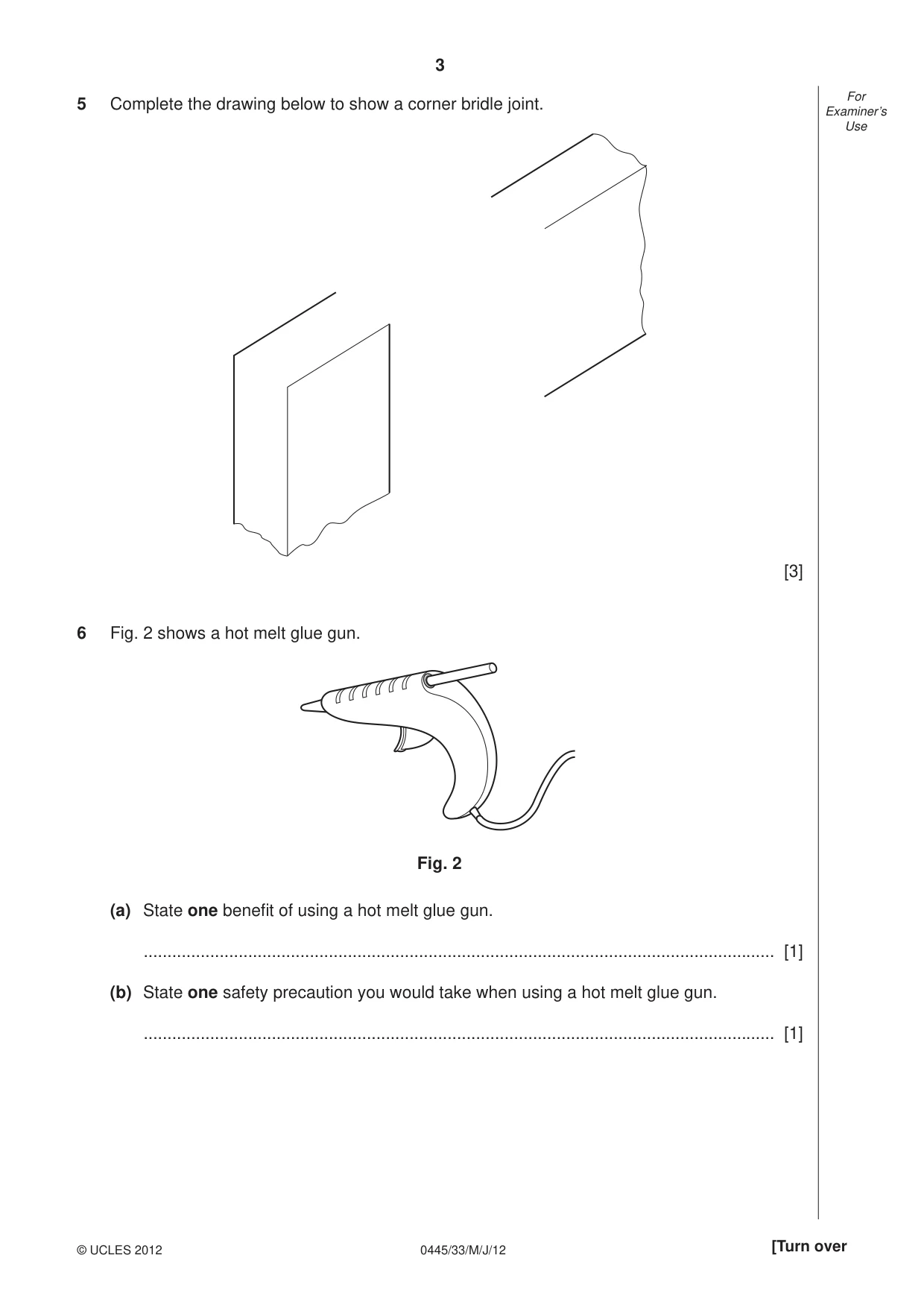 Cambridge IGCSE Design and Technology 0445 2012 May/June Paper 3 · Variant 3 question paper, page 3 of 16