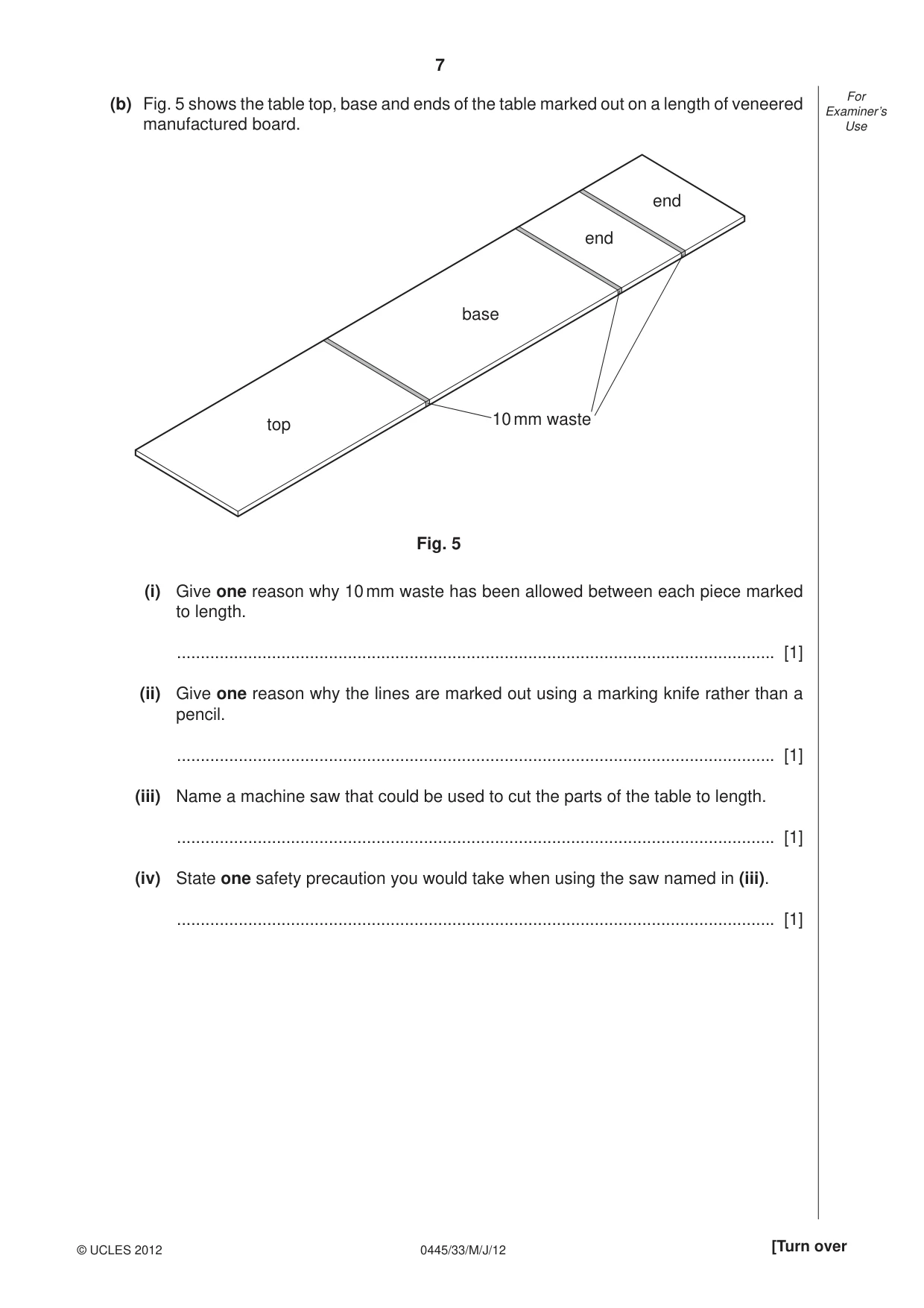 Cambridge IGCSE Design and Technology 0445 2012 May/June Paper 3 · Variant 3 question paper, page 7 of 16
