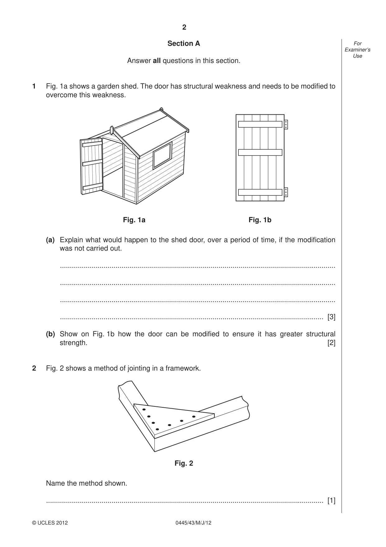 Cambridge IGCSE Design and Technology 0445 2012 May/June Paper 4 · Variant 3 question paper, page 2 of 16
